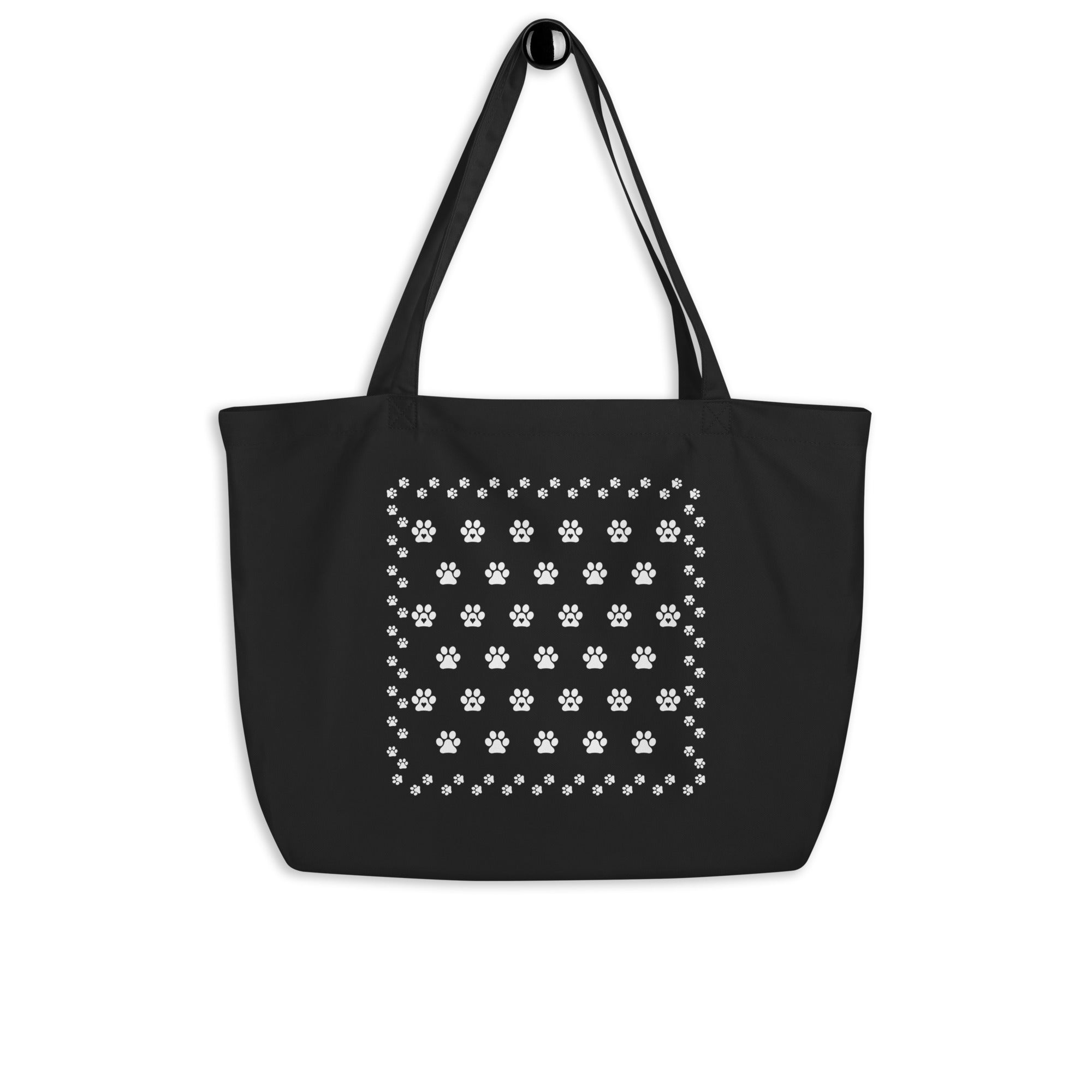 Black Pawful Large Eco Tote Bag