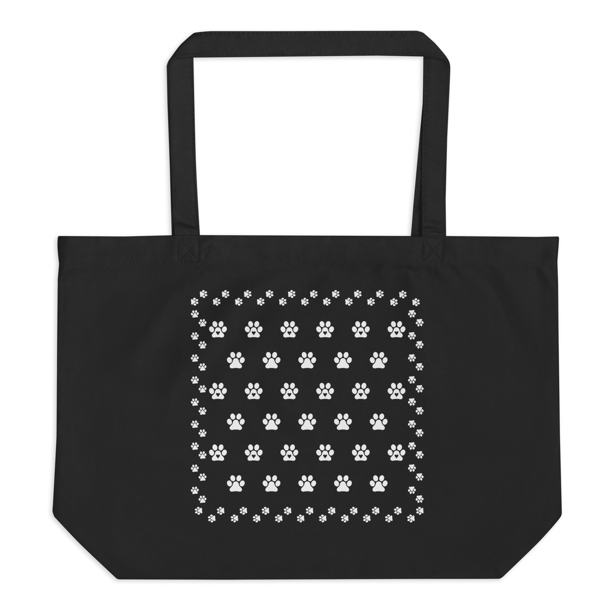 Black Pawful Large Eco Tote Bag