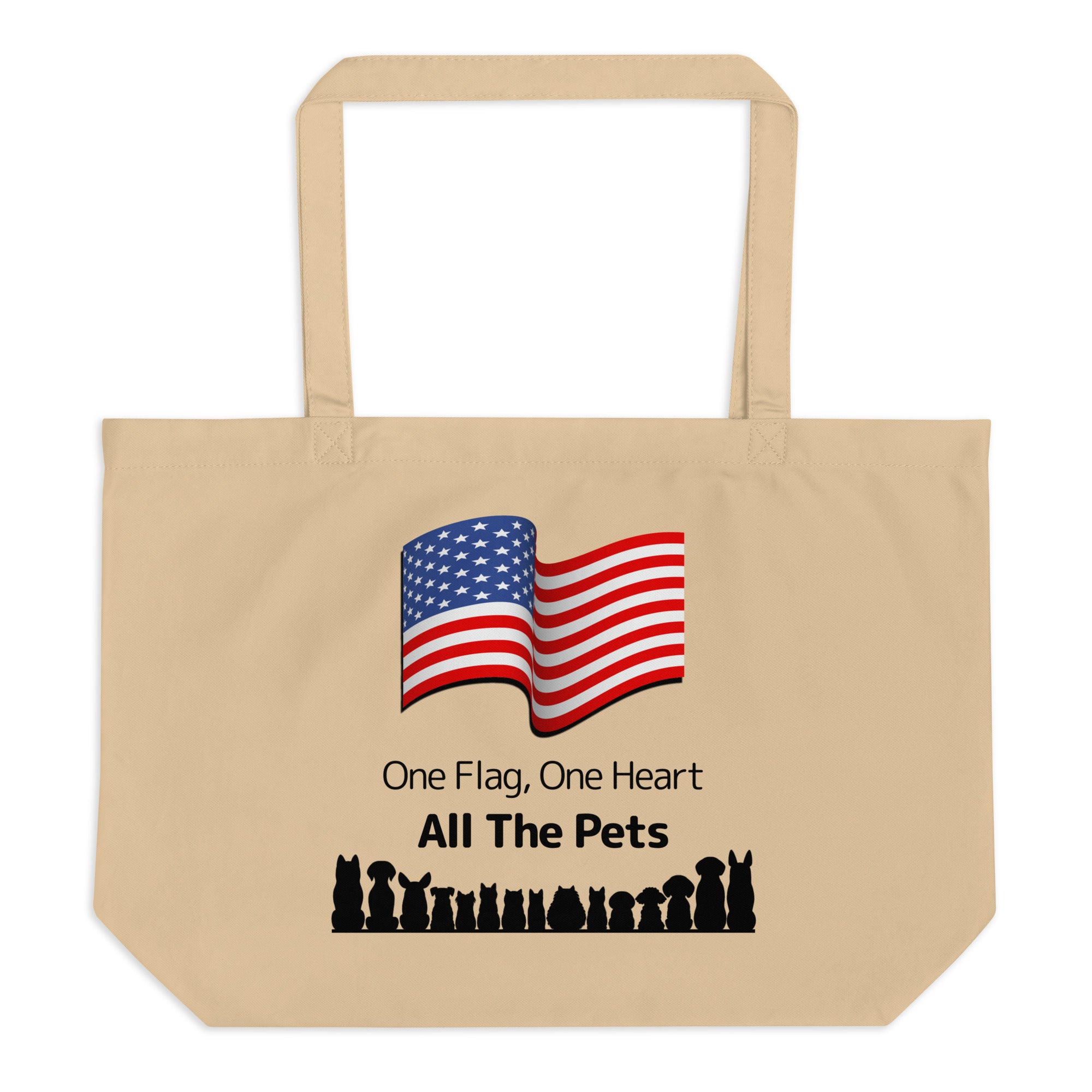 Large One Flag, One Heart, All the Pets Eco Tote Bag