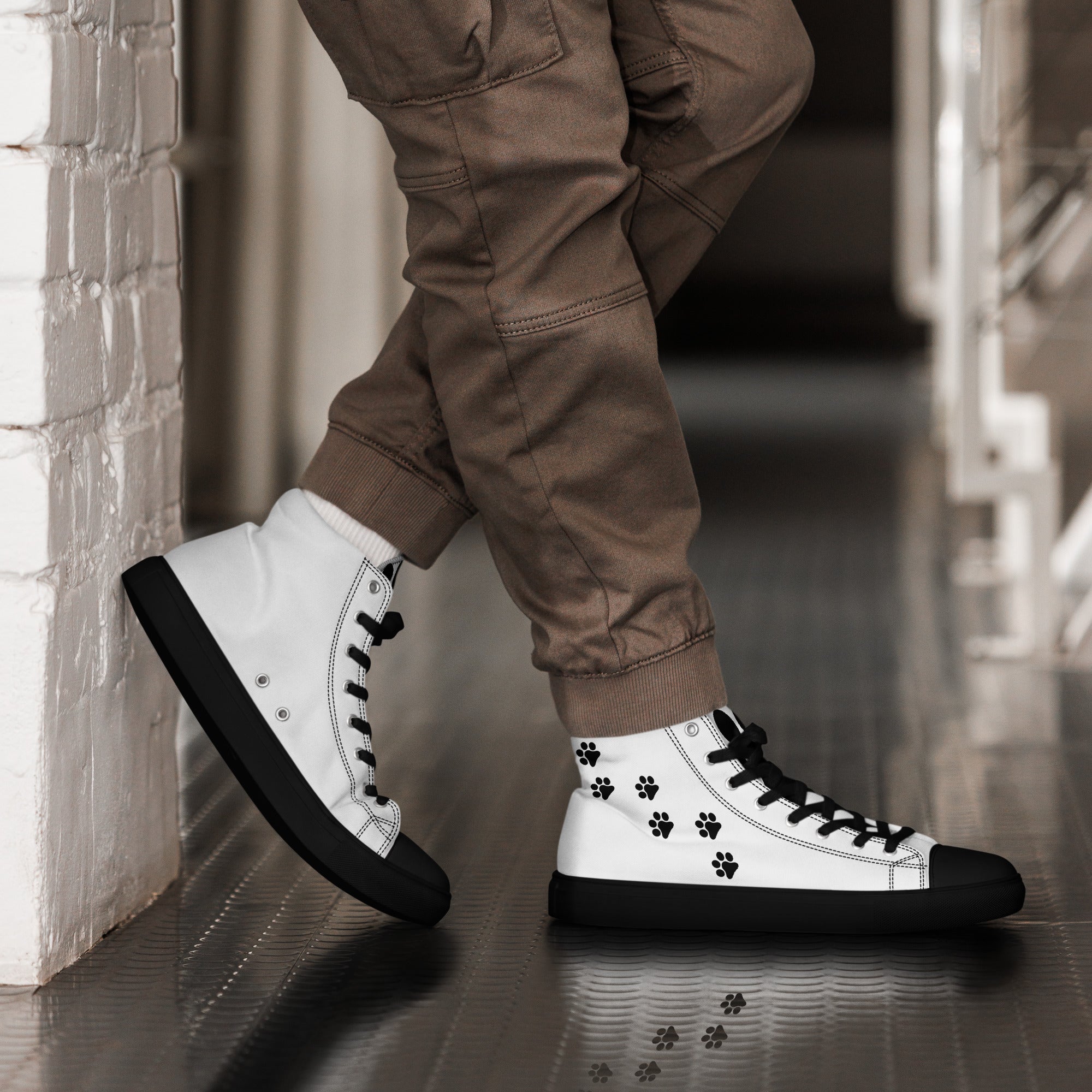Men’s Paw Print High Top Shoes