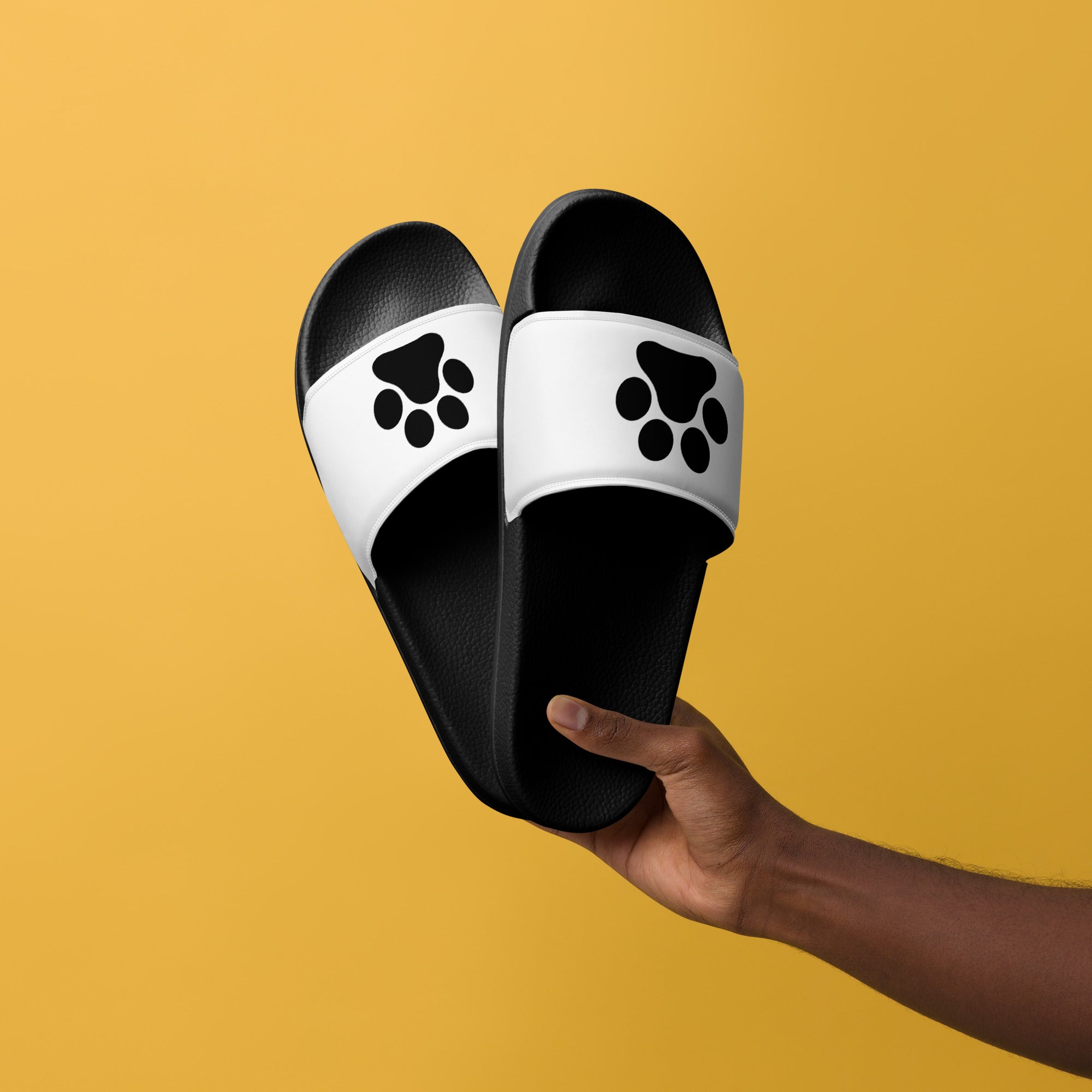 Men’s Black Paw Slides