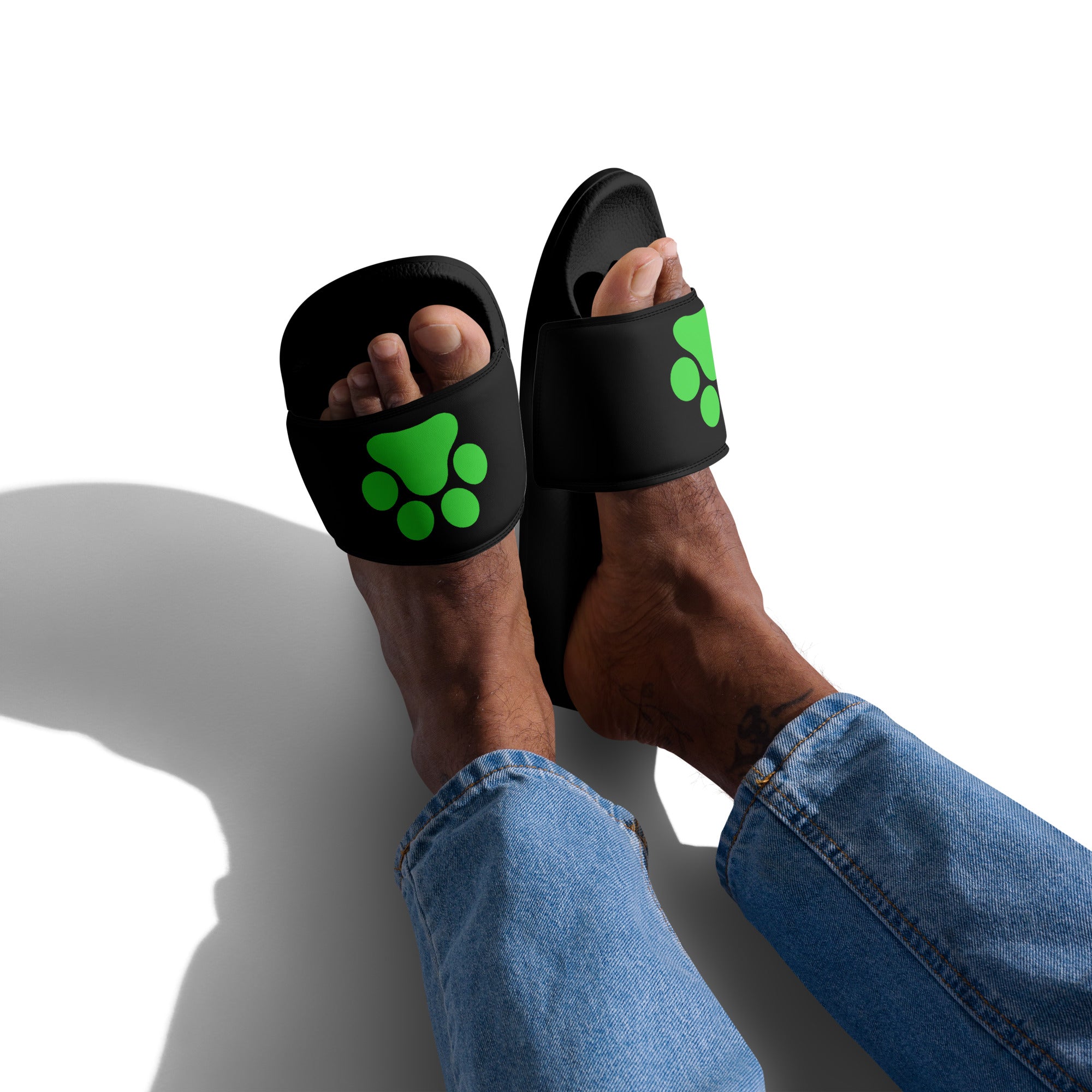 Men’s Black Paw Slides