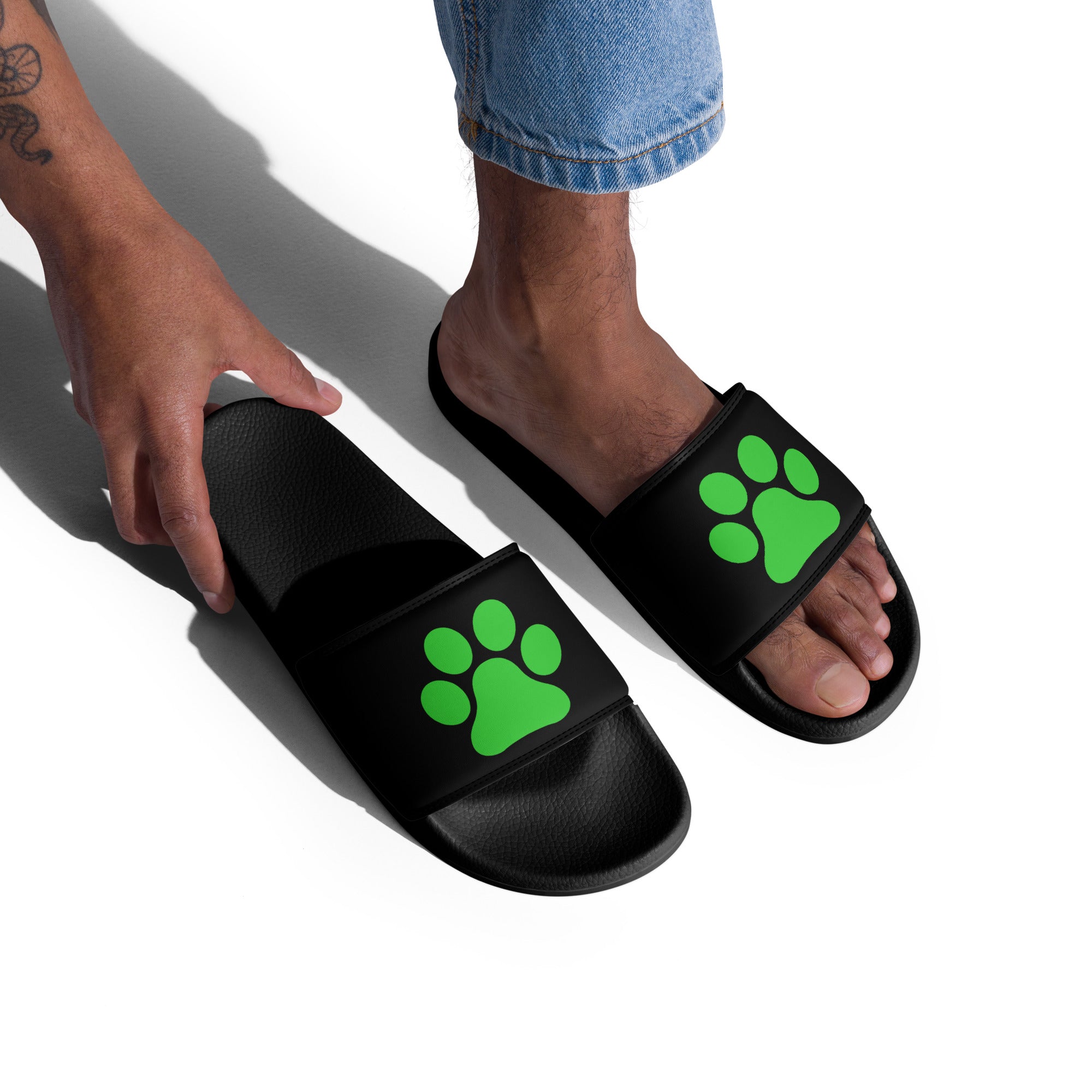 Men’s Black Paw Slides