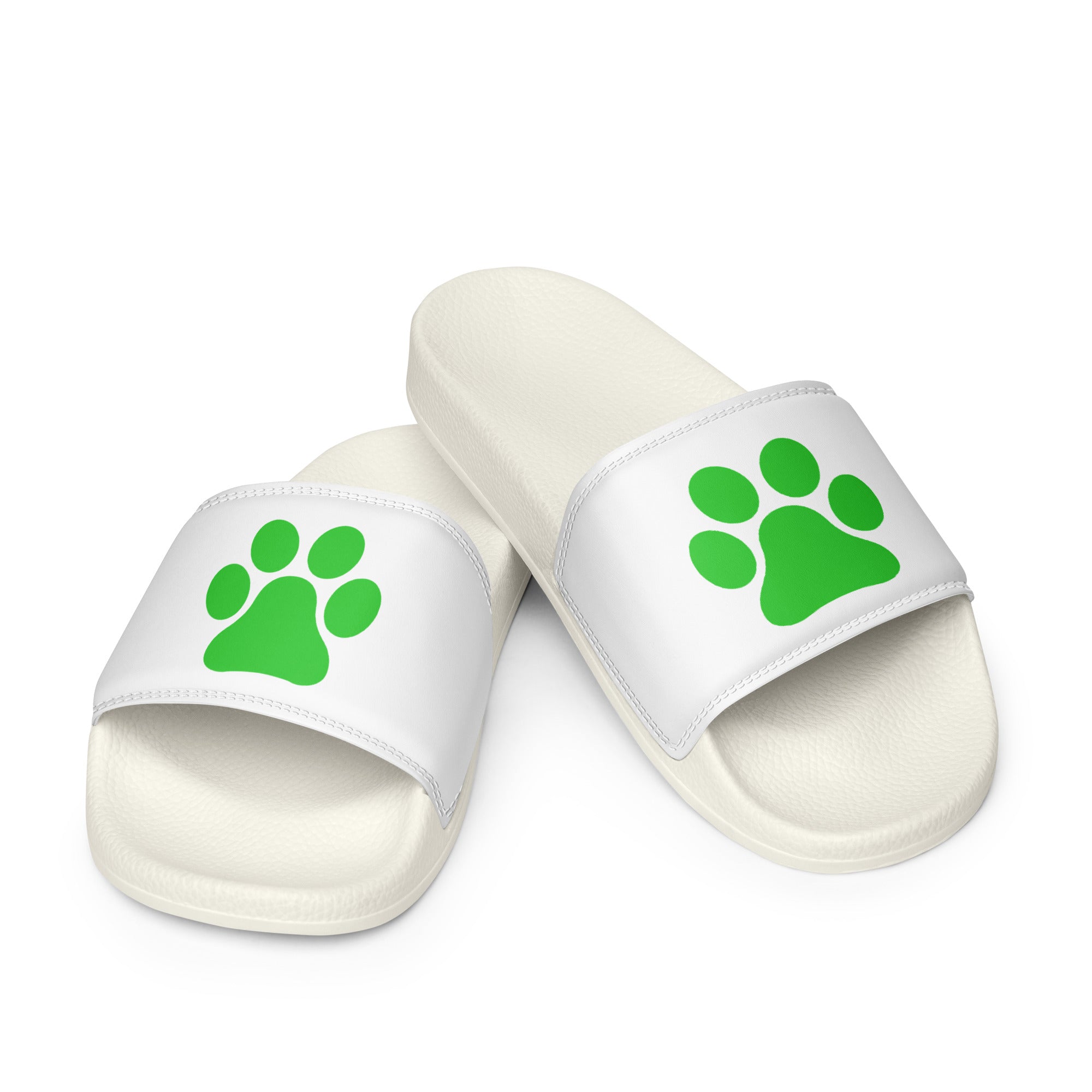 Men’s White Paw Slides