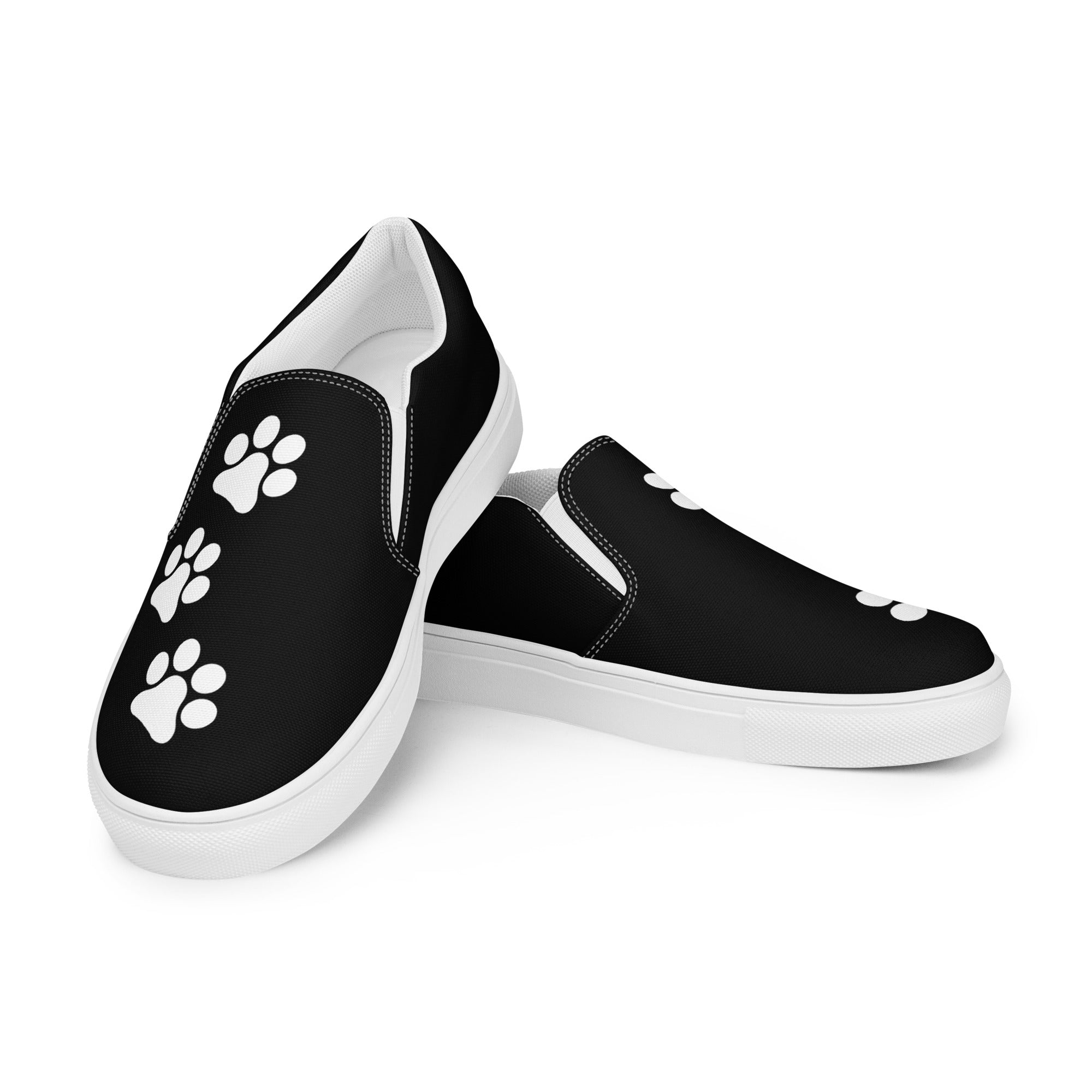Men’s Black slip-on Paw Print Shoes