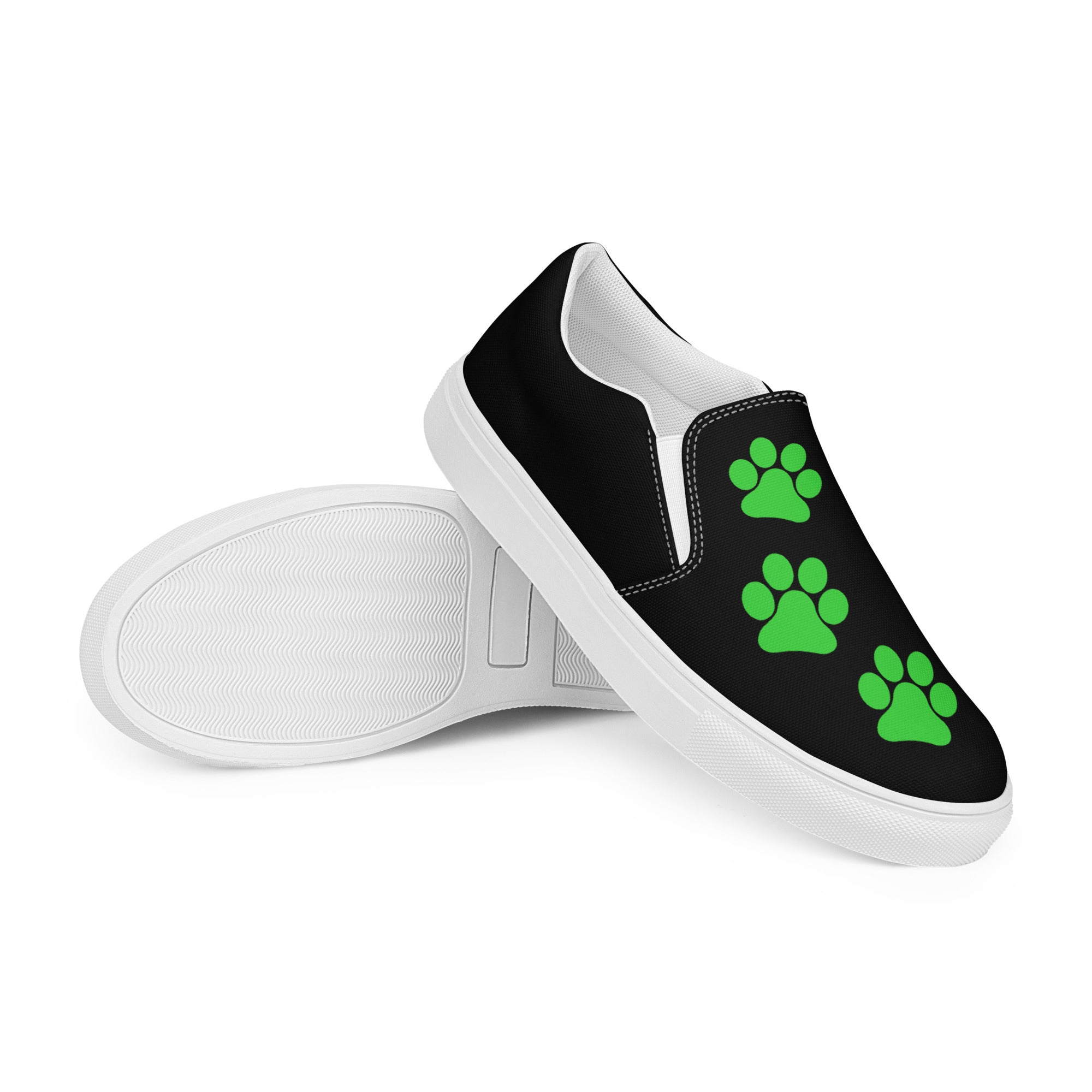 Men’s Black slip-on Paw Print Shoes