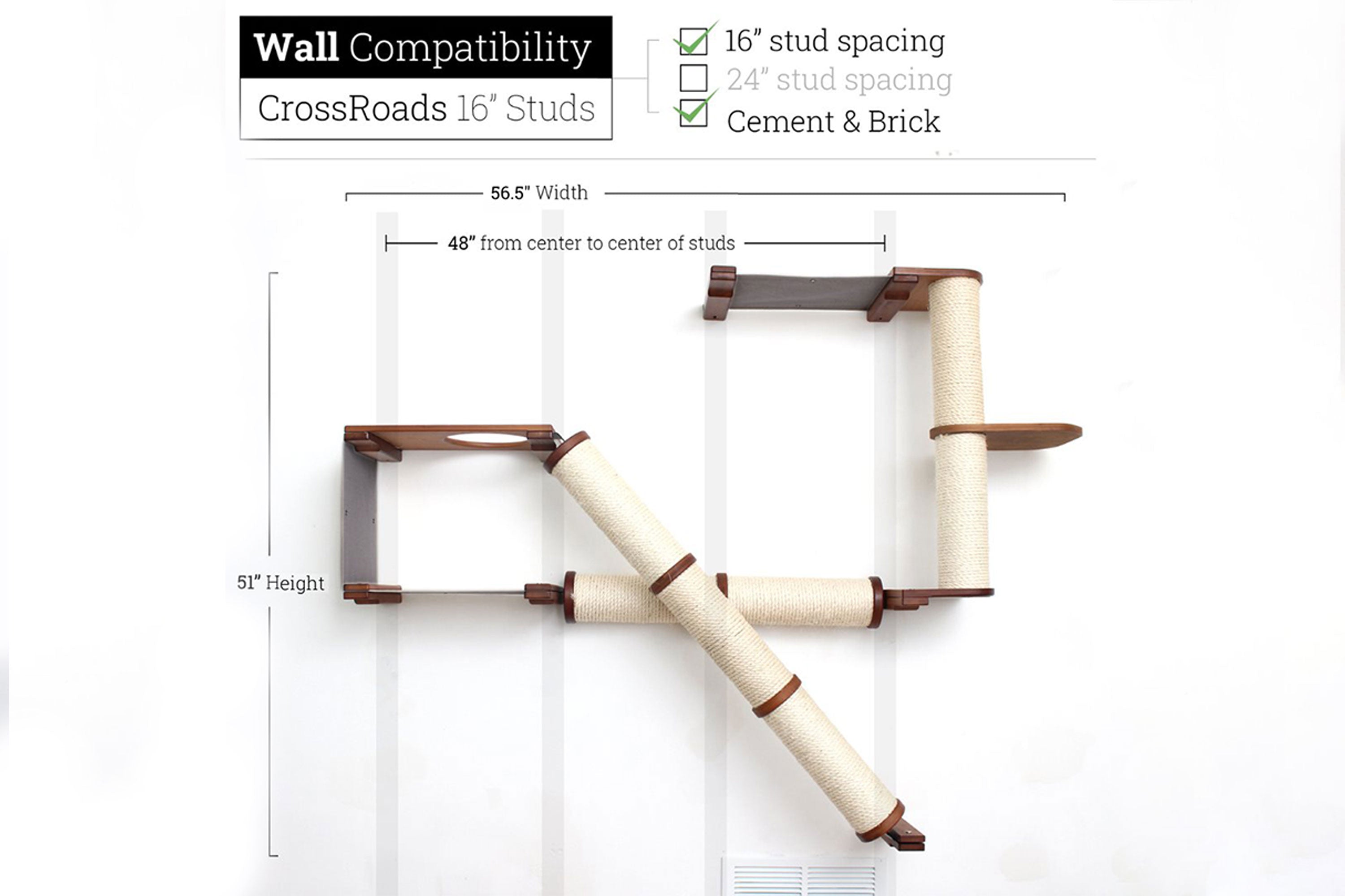 The Crossroads Wall Cat Scratcher - Cat Tree Condo - by Catastrophic Creations