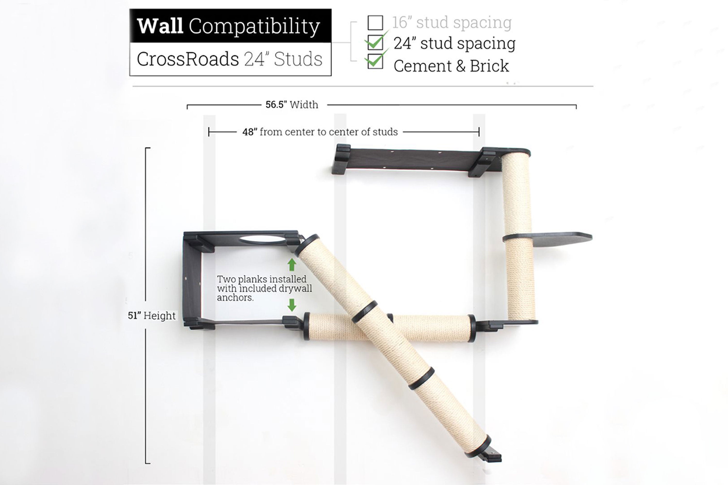 The Crossroads Wall Cat Scratcher - Cat Tree Condo - by Catastrophic Creations