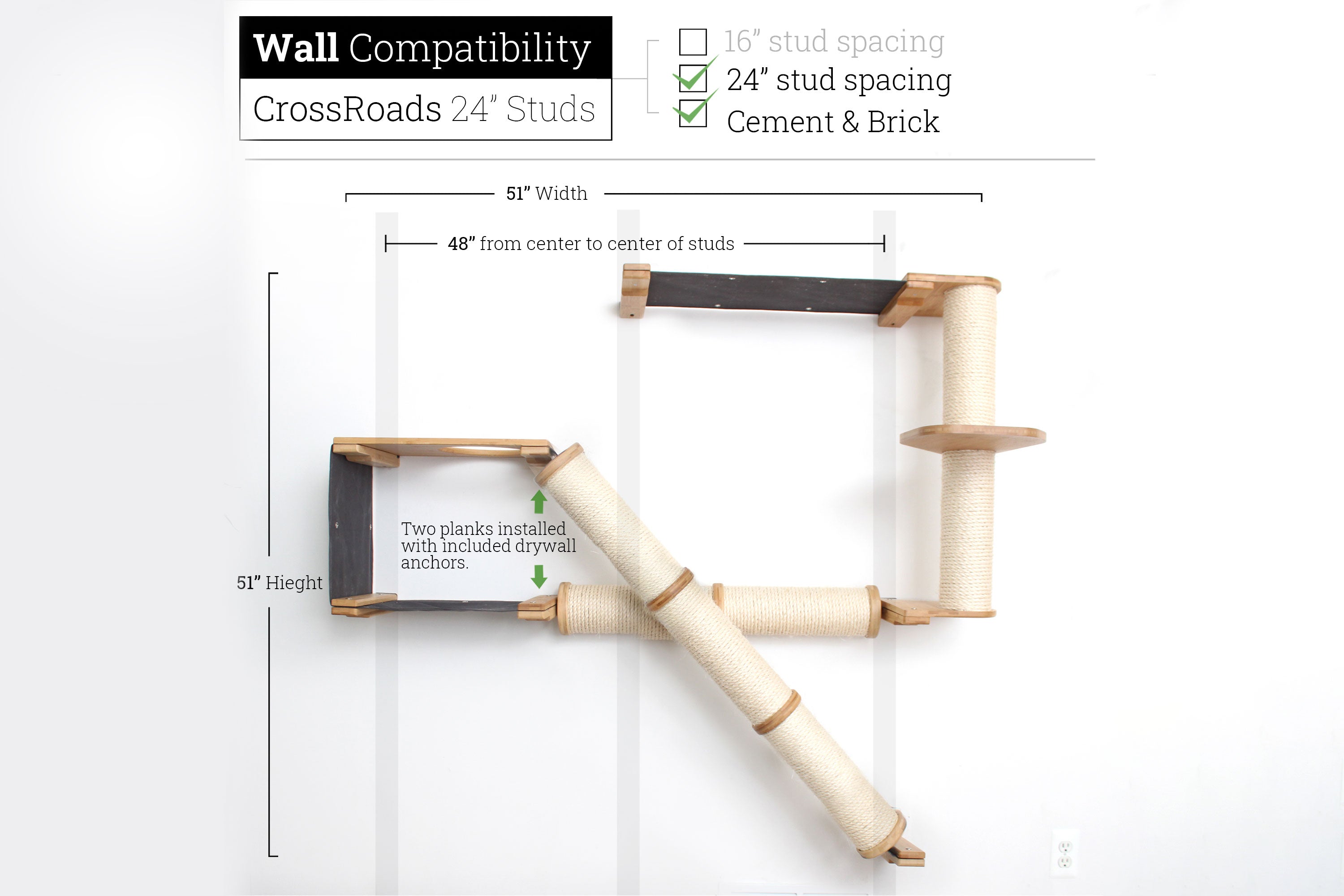 The Crossroads Wall Cat Scratcher - Cat Tree Condo - by Catastrophic Creations