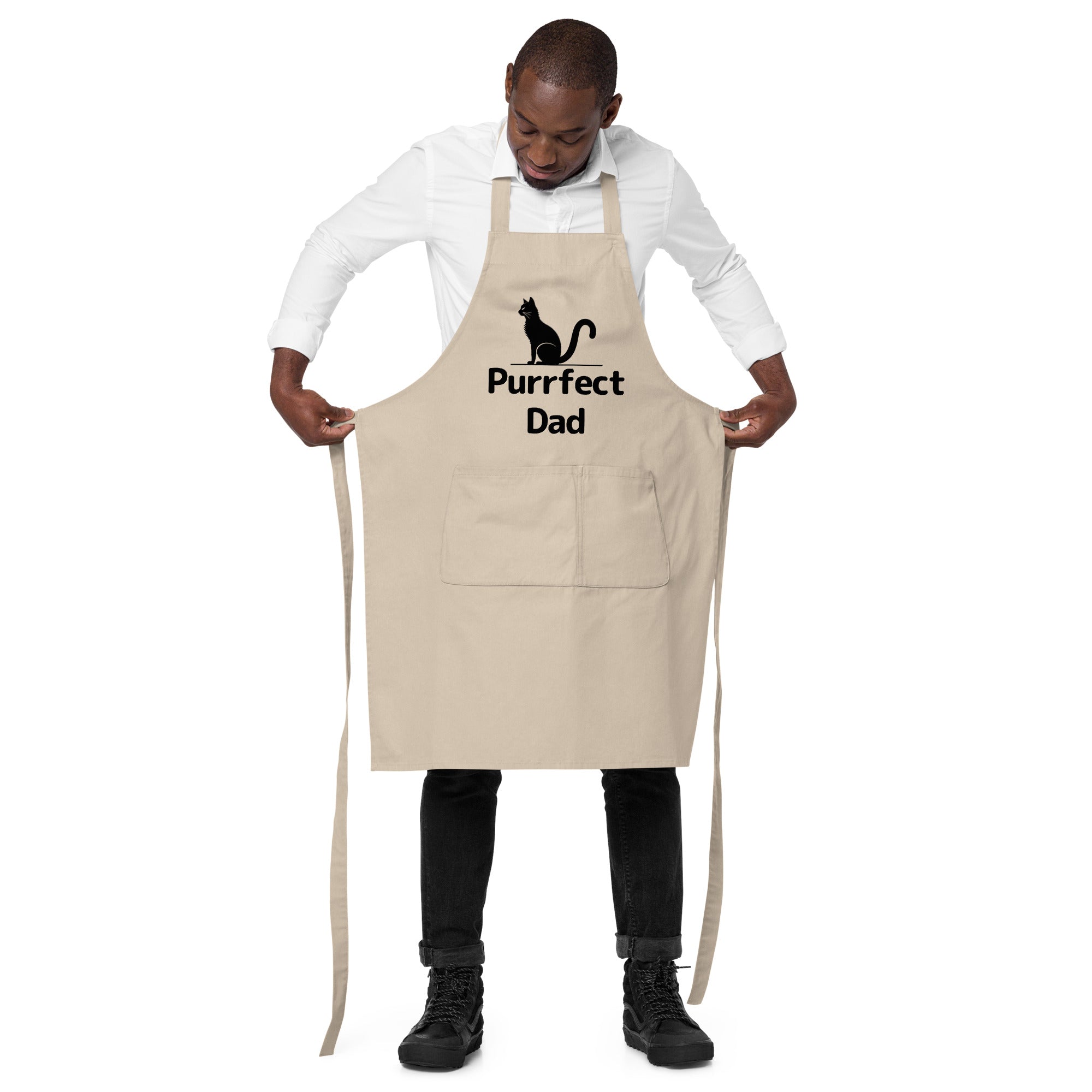 Purrfect Cat Dad Organic Cotton Apron