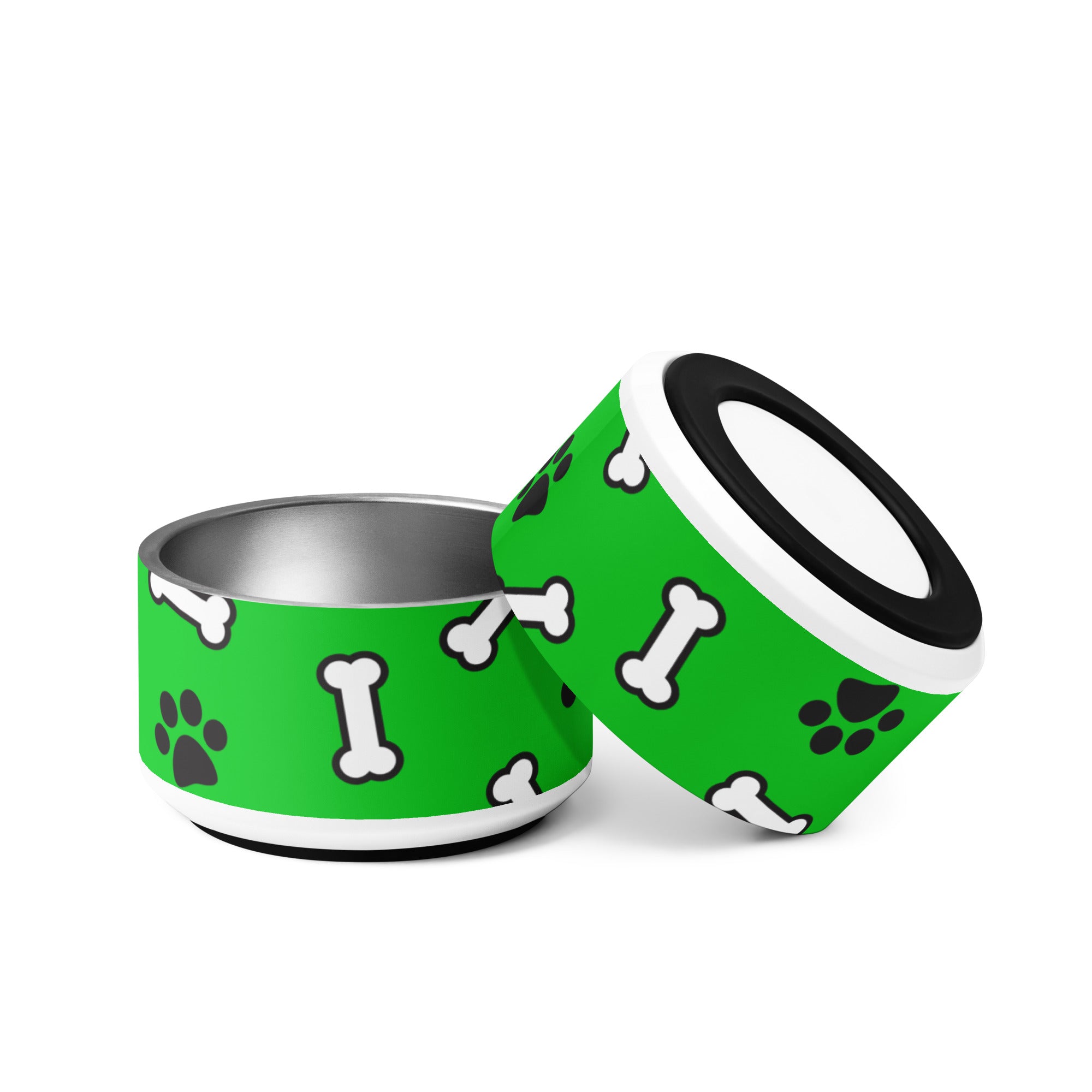 Paws N' Bone Green Pet Bowl