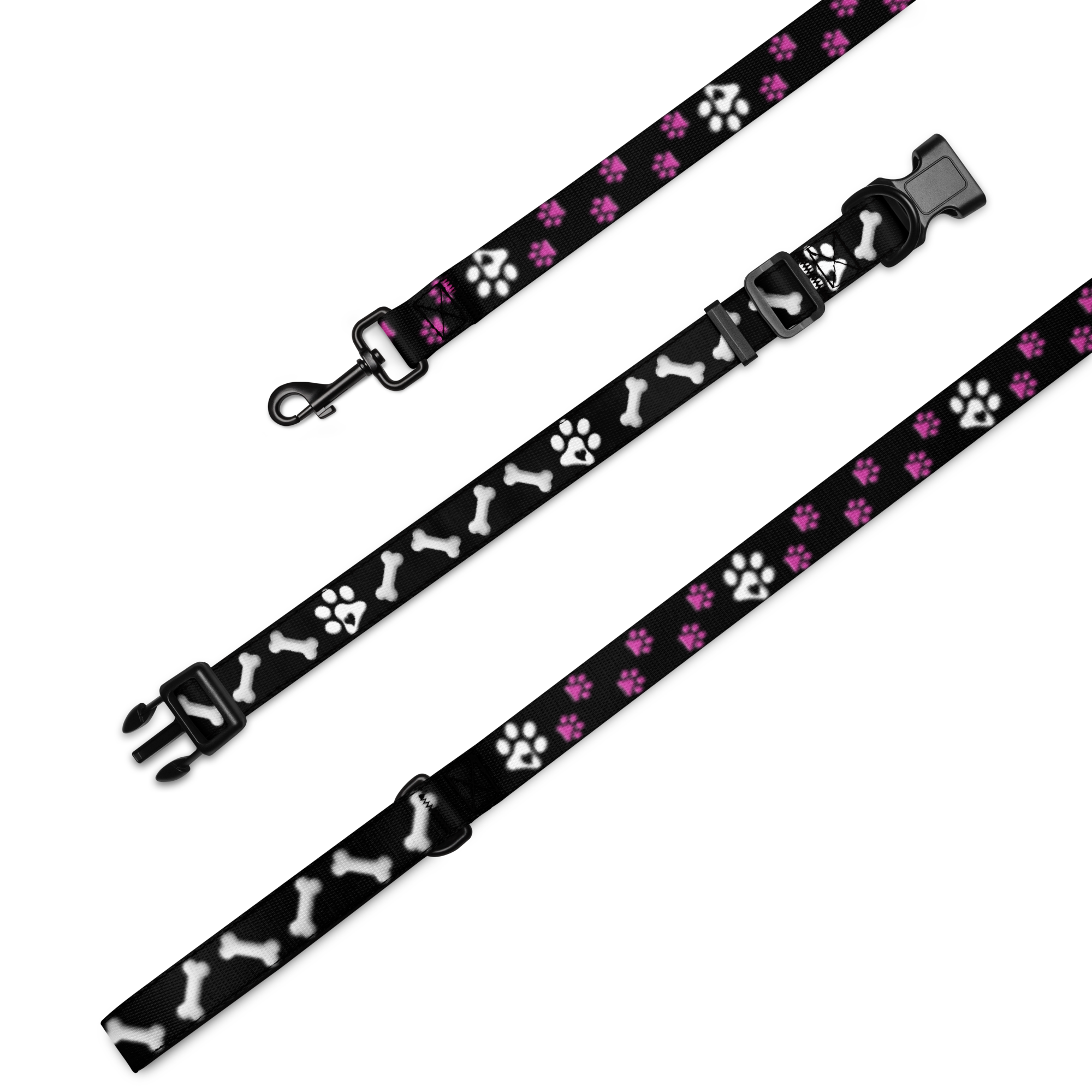 Pink Paws n' Bone Collar & Leash