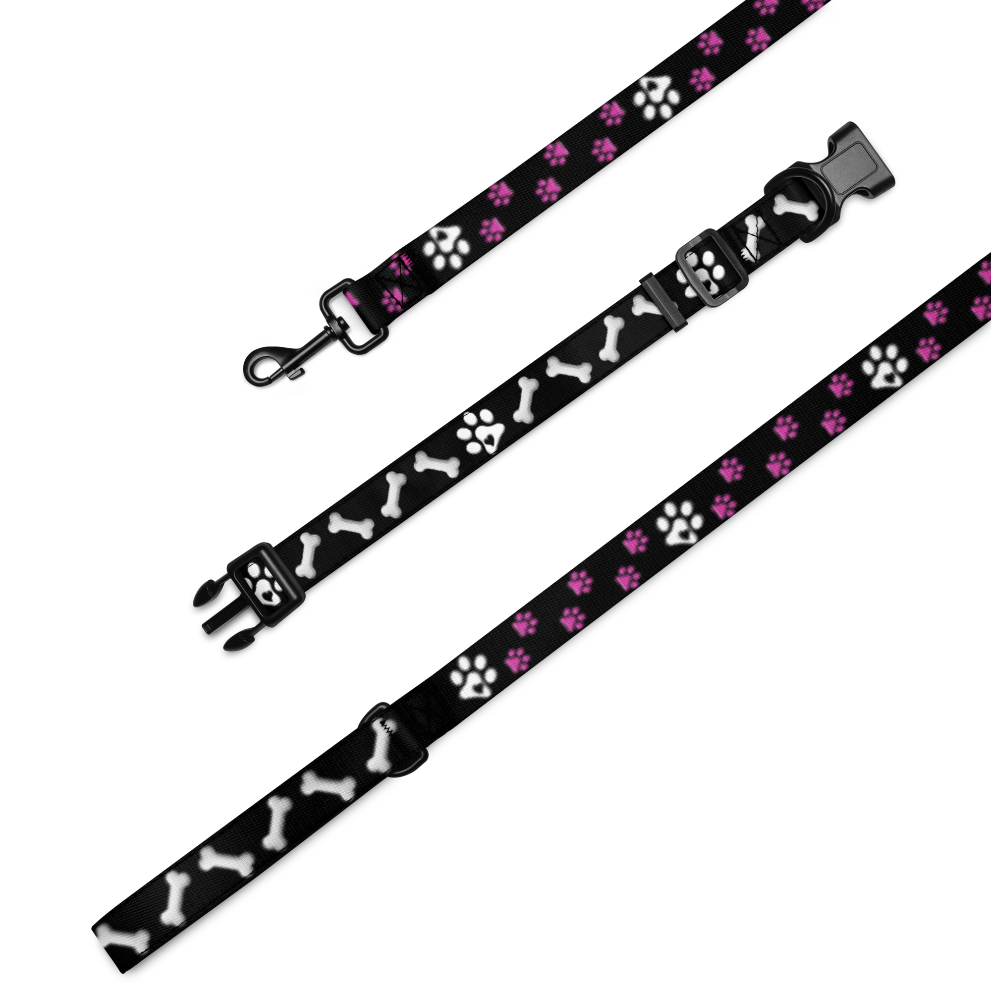 Pink Paws n' Bone Collar & Leash