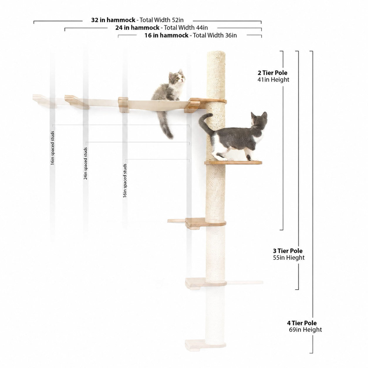The Crow's Nest: High, Tall Cat Tree/Hammock - by Catastrophic Creations