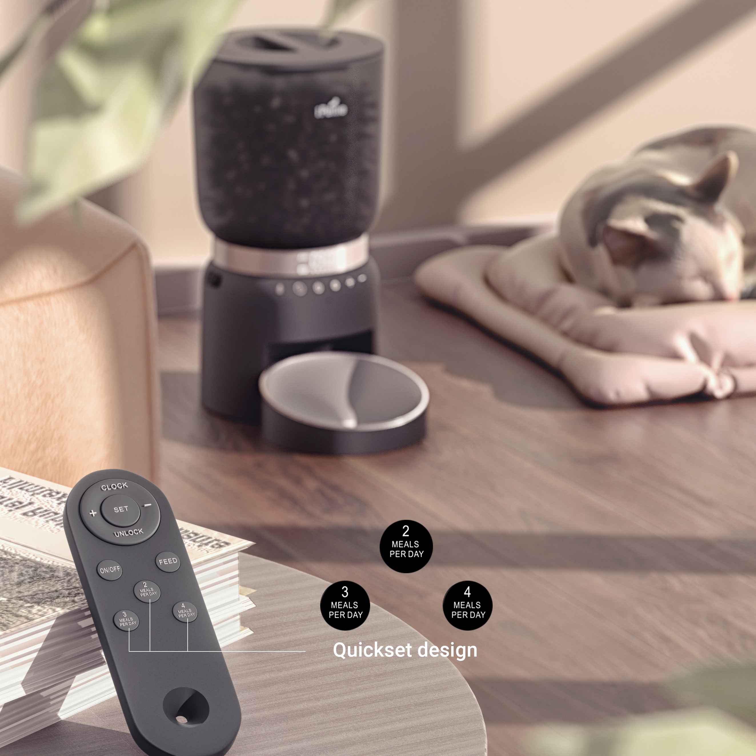 Hourglass Pet Feeder w/Remote Control