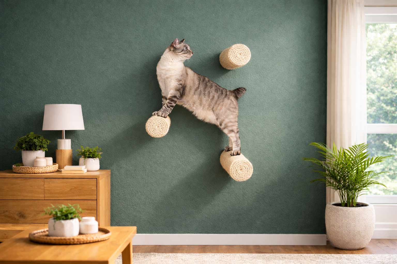 Floating Cat Step for Wall