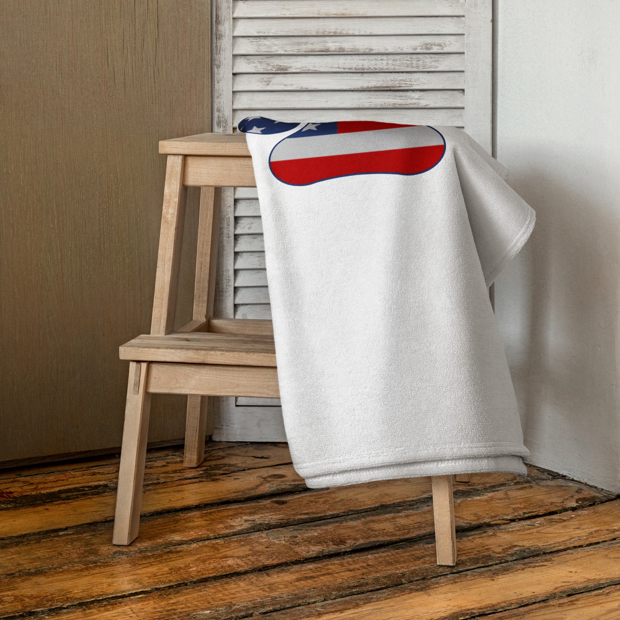 American Flag Paw Print Towel