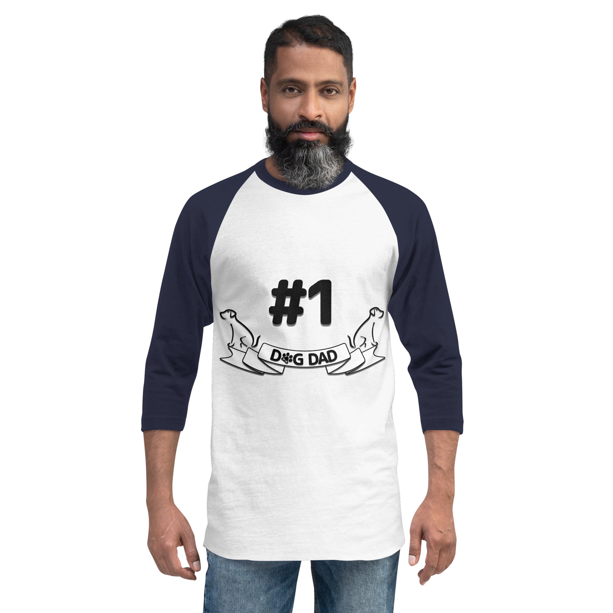 #1 Dog Dad 3/4 Sleeve Tee