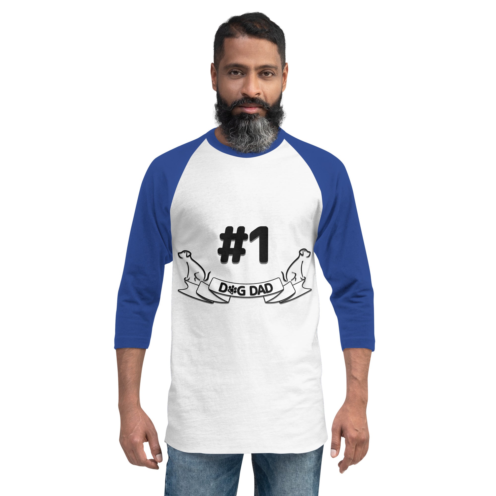 #1 Dog Dad 3/4 Sleeve Tee