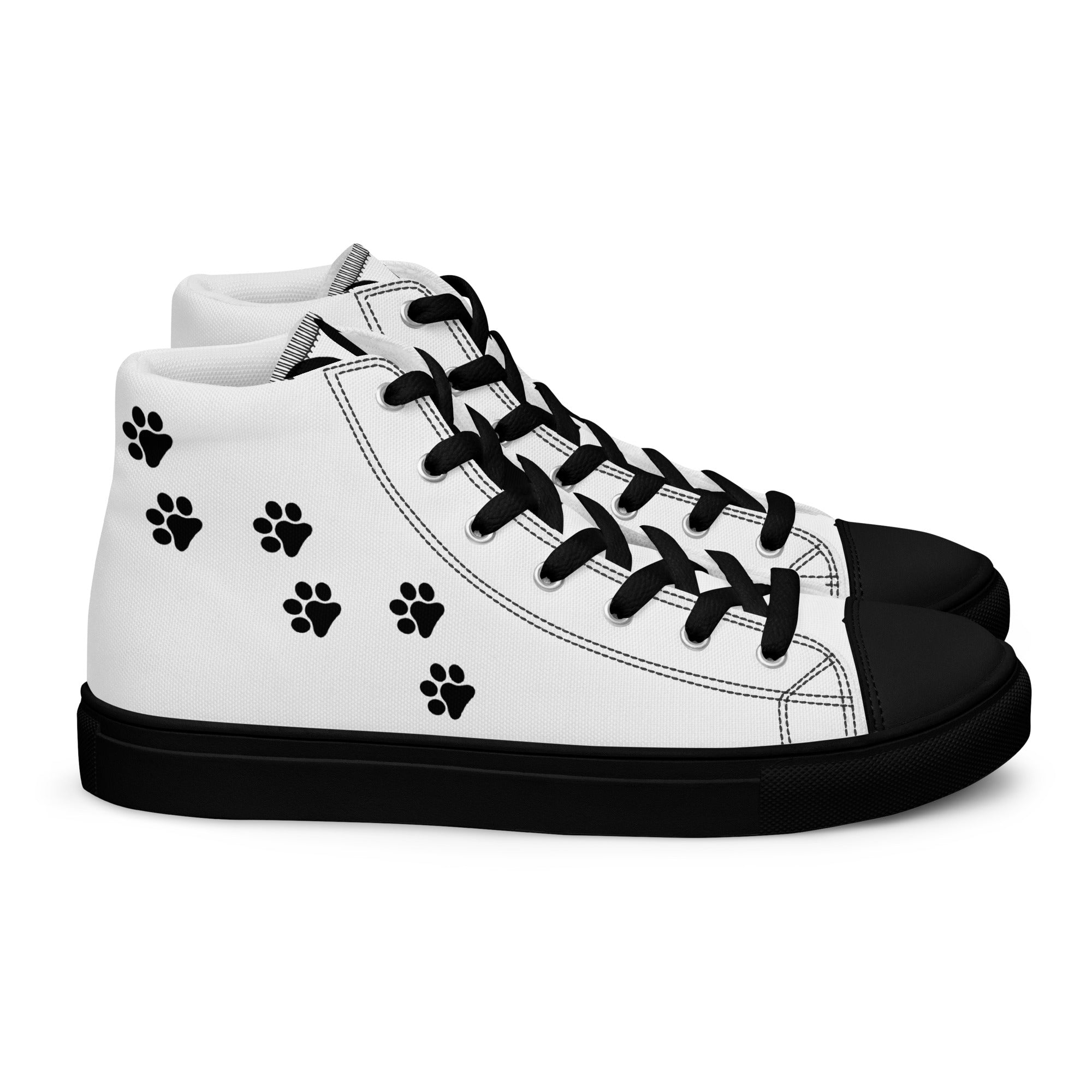 Women’s Paw Print High Top Canvas Shoes