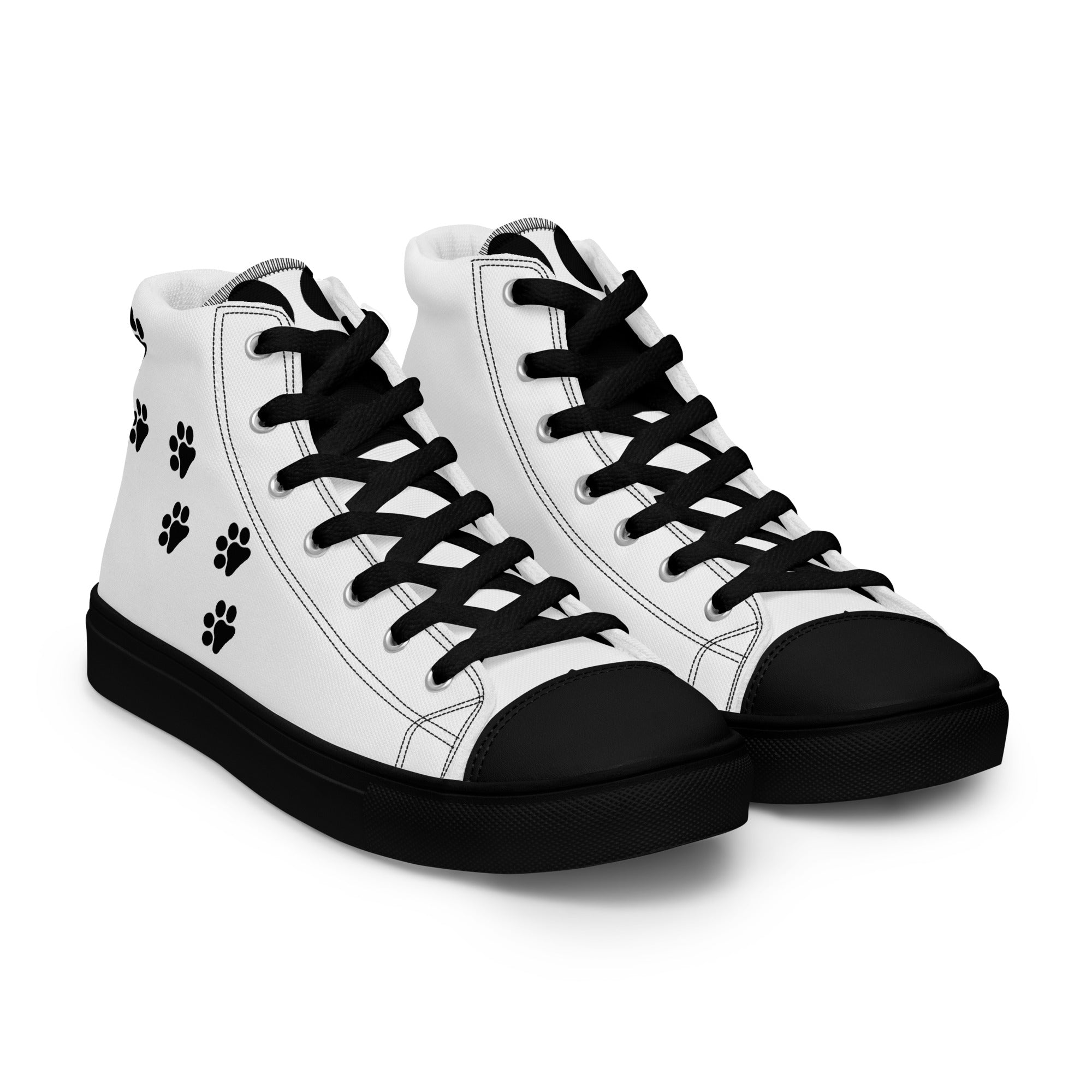 Women’s Paw Print High Top Canvas Shoes