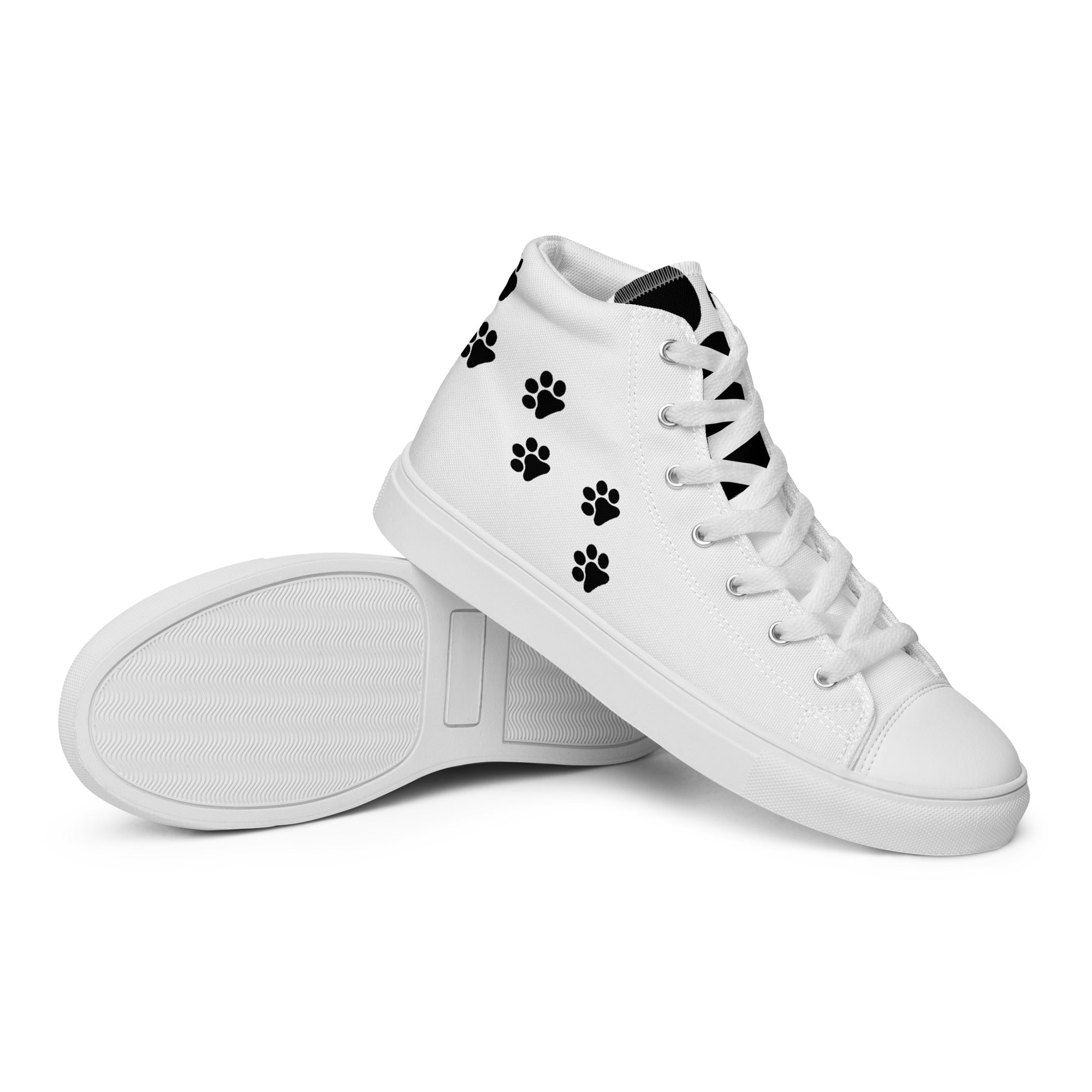 Women’s Paw Print High Top Canvas Shoes