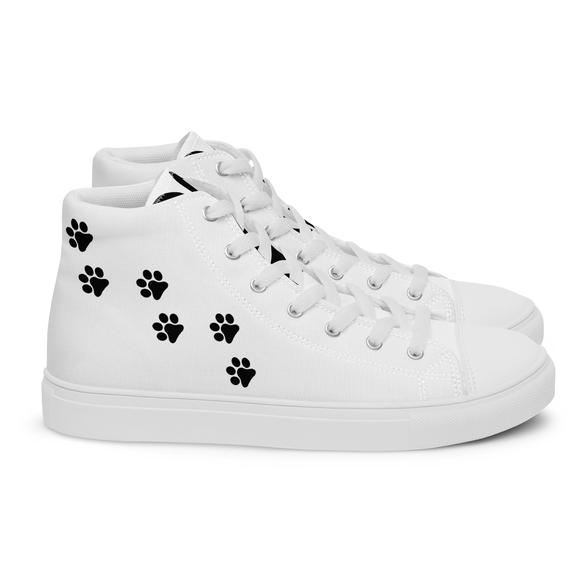 Women’s Paw Print High Top Canvas Shoes