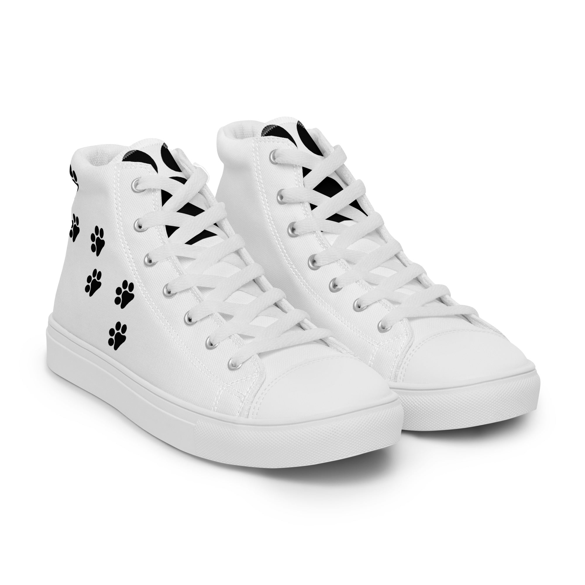 Women’s Paw Print High Top Canvas Shoes