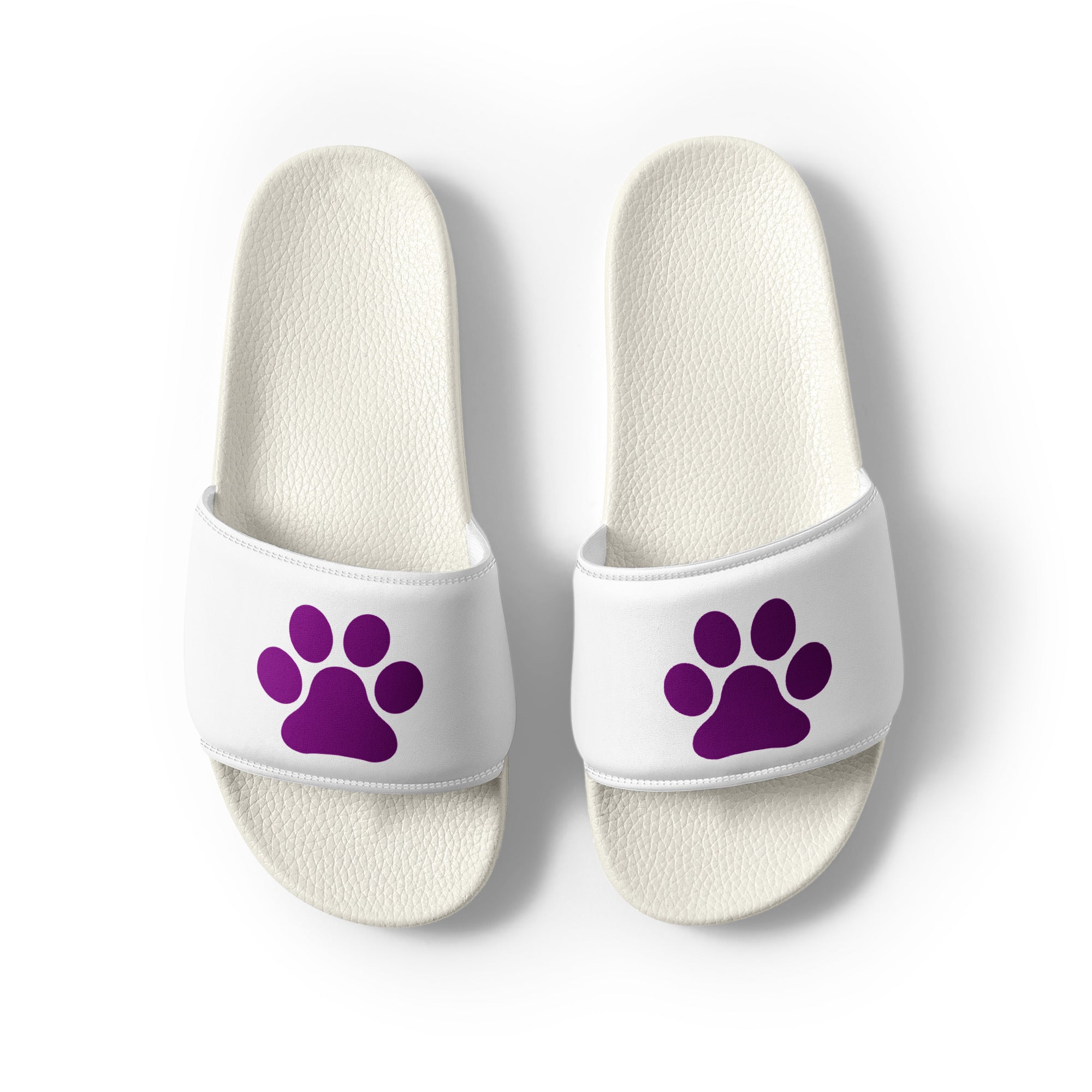 Women's White Paw Slides