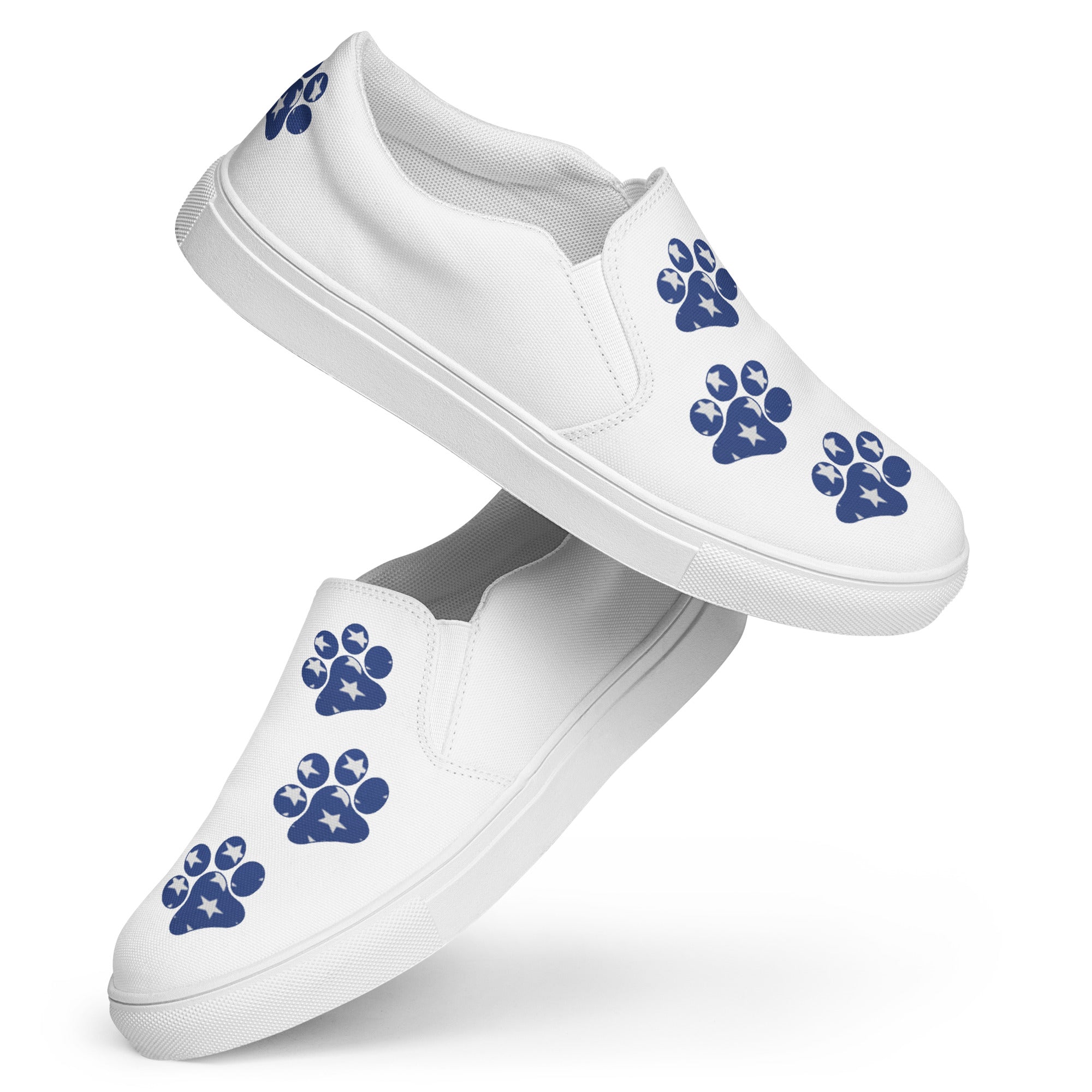 Women’s White slip-on Paw Print Shoes
