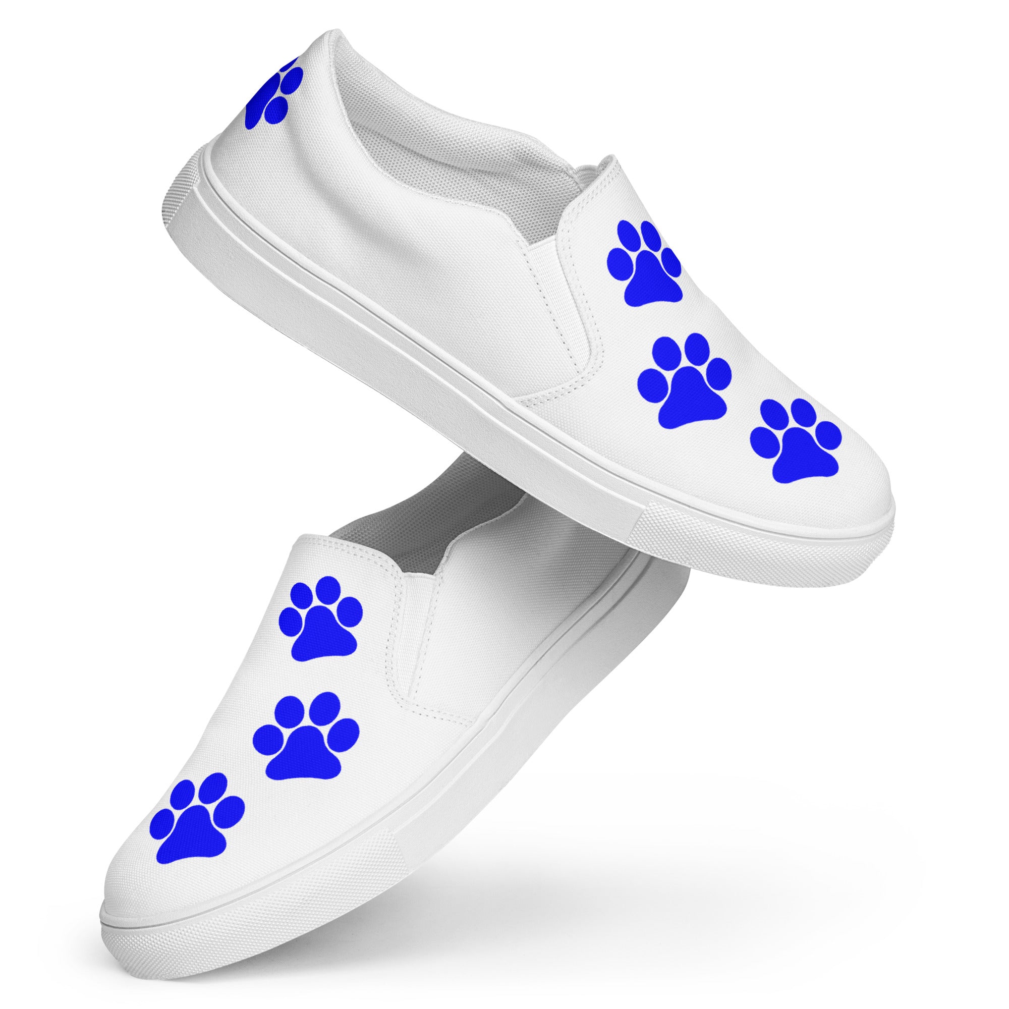 Women’s White slip-on Paw Print Shoes