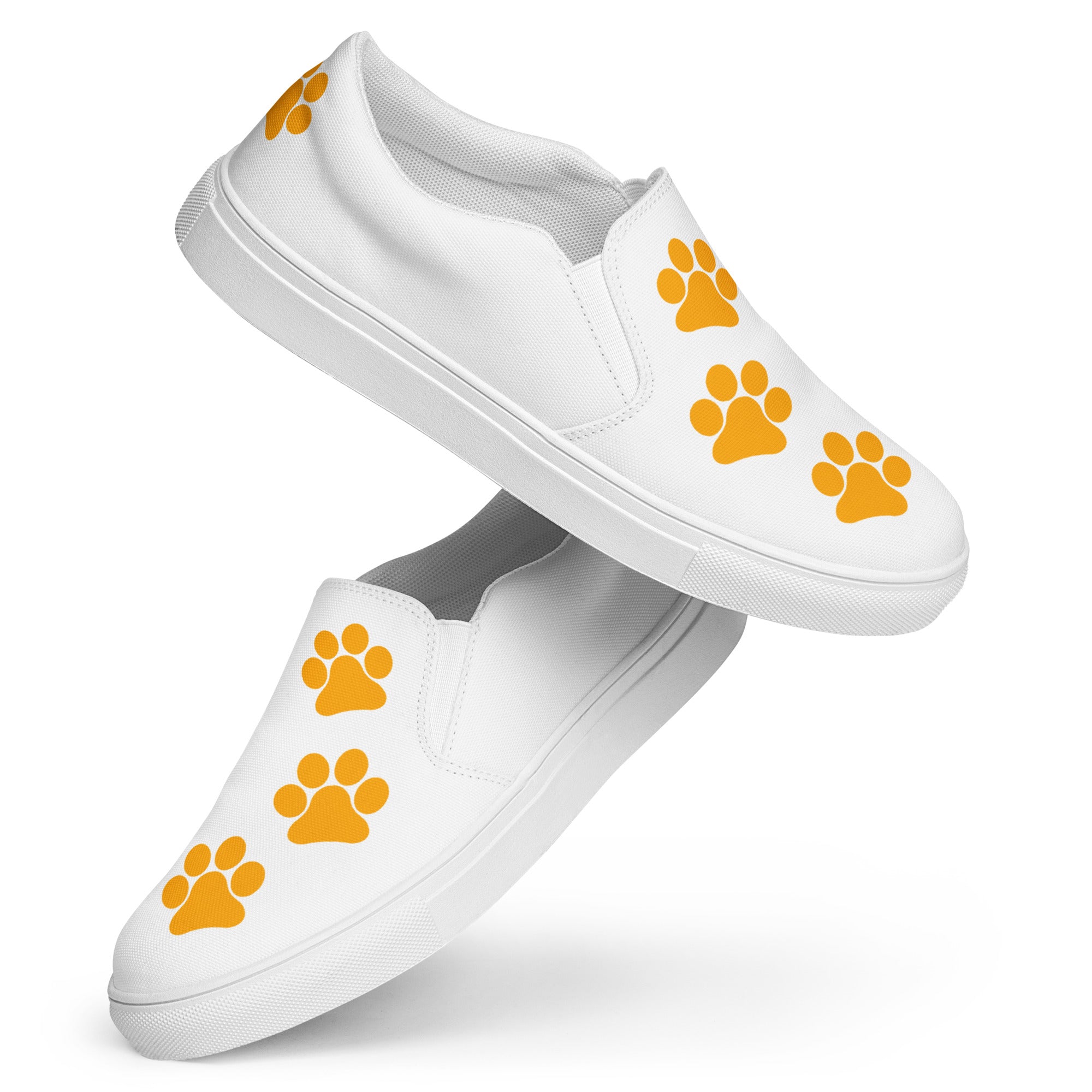 Women’s White slip-on Paw Print Shoes