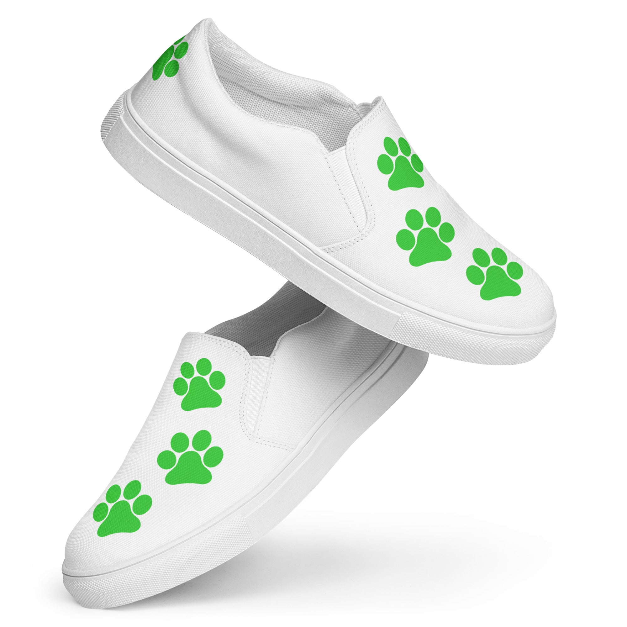 Women’s White slip-on Paw Print Shoes