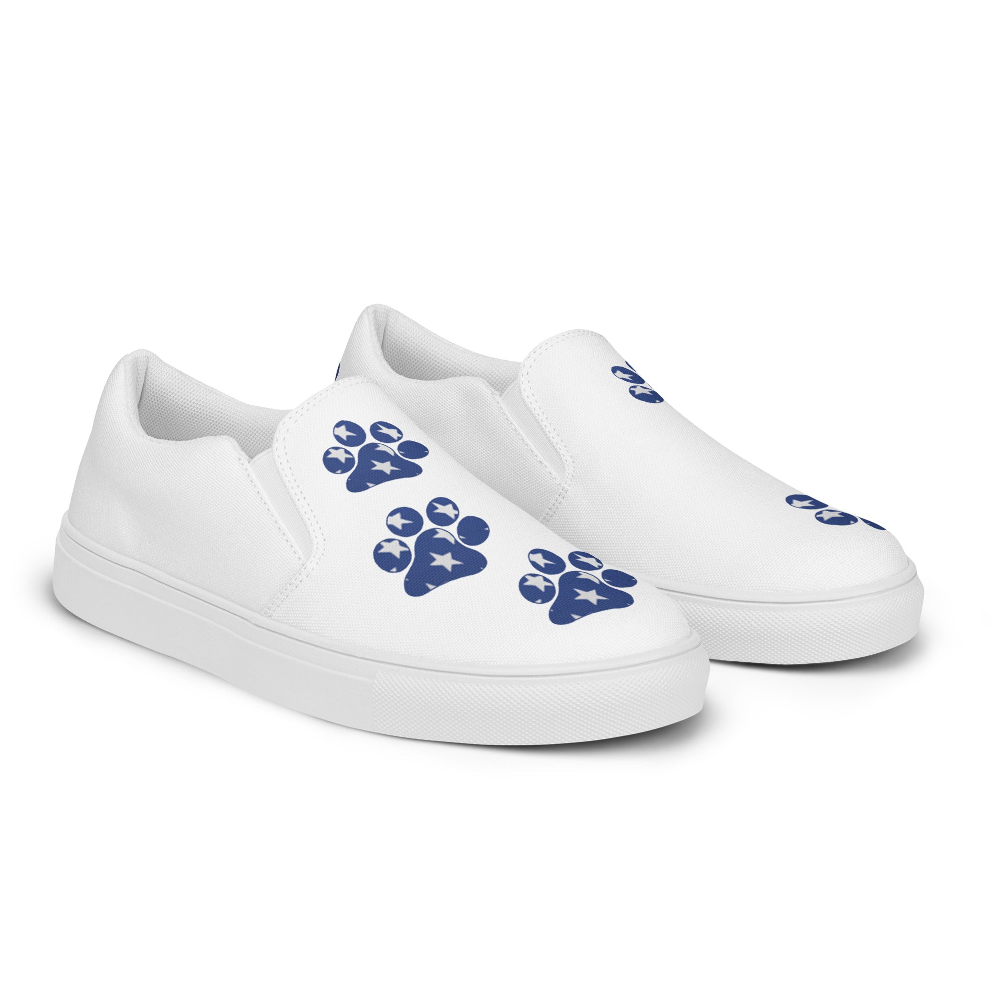 Women’s White slip-on Paw Print Shoes