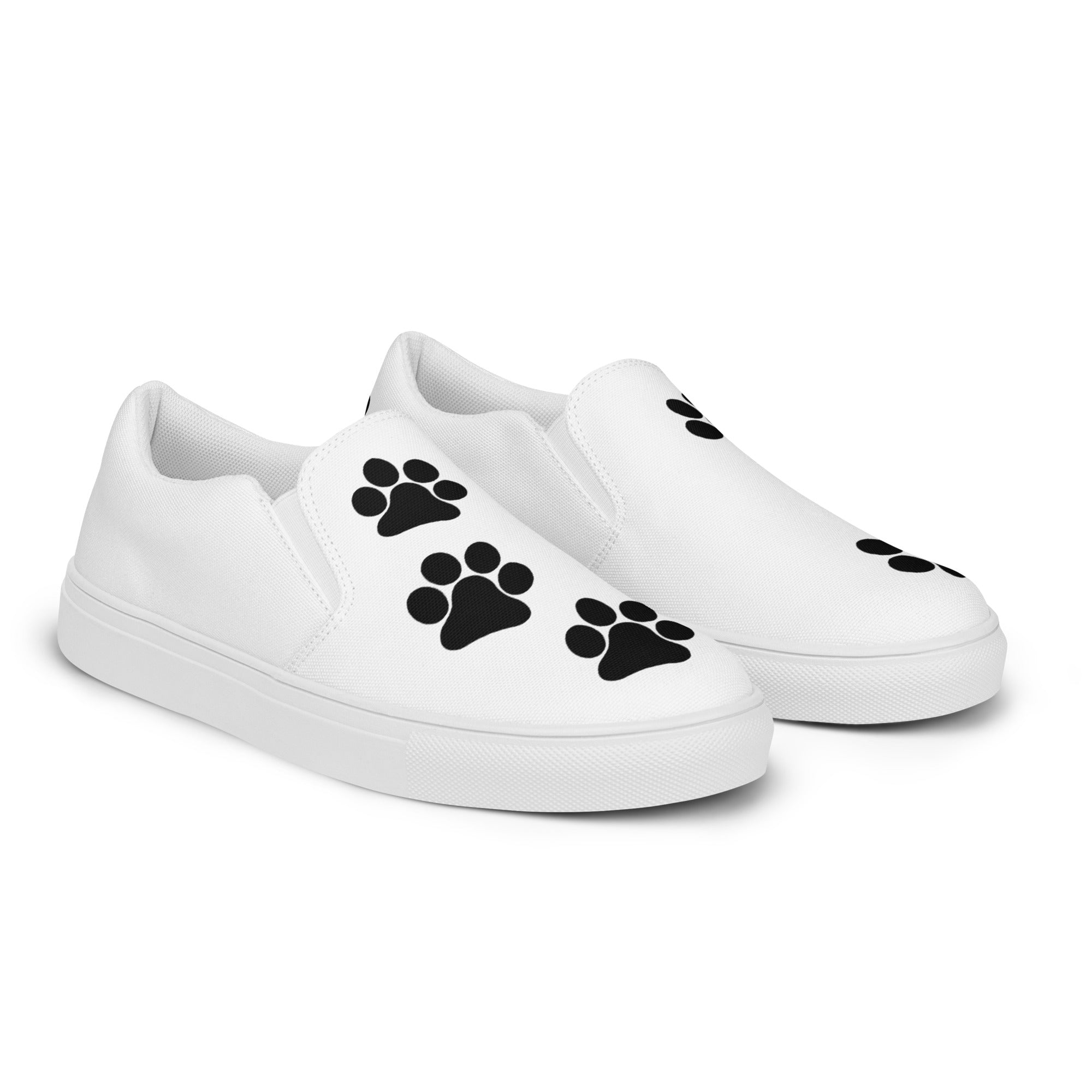 Women’s White slip-on Paw Print Shoes