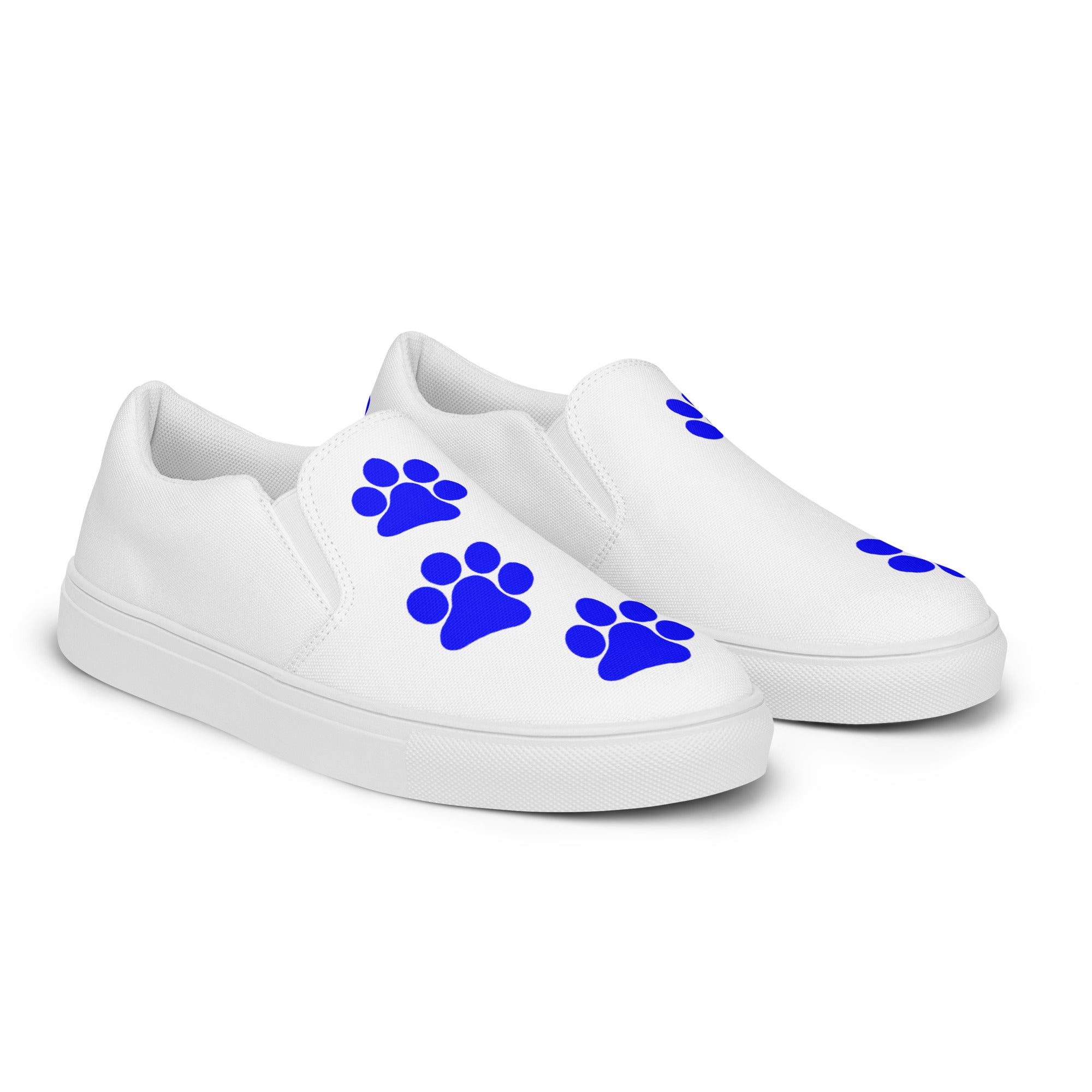 Women’s White slip-on Paw Print Shoes