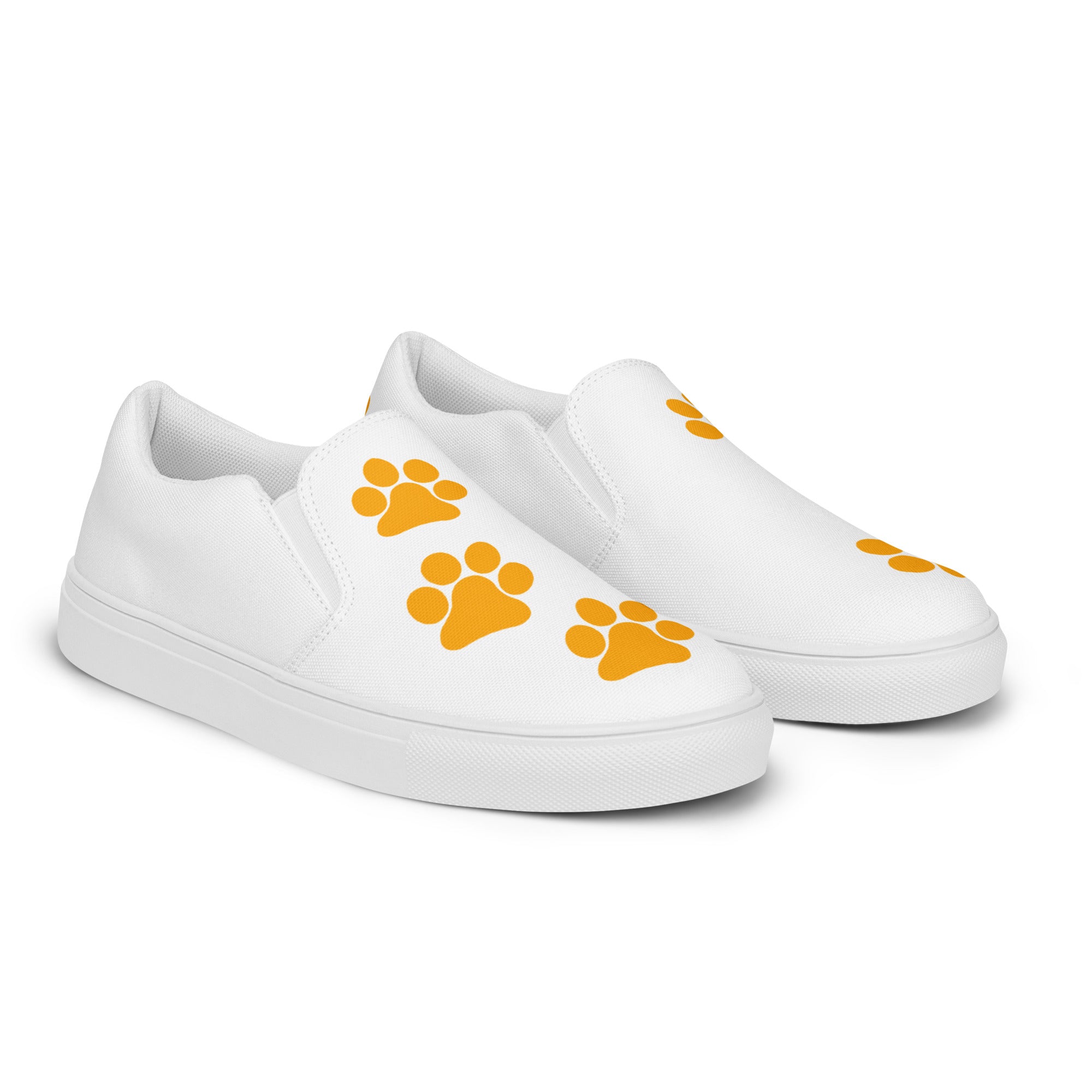Women’s White slip-on Paw Print Shoes
