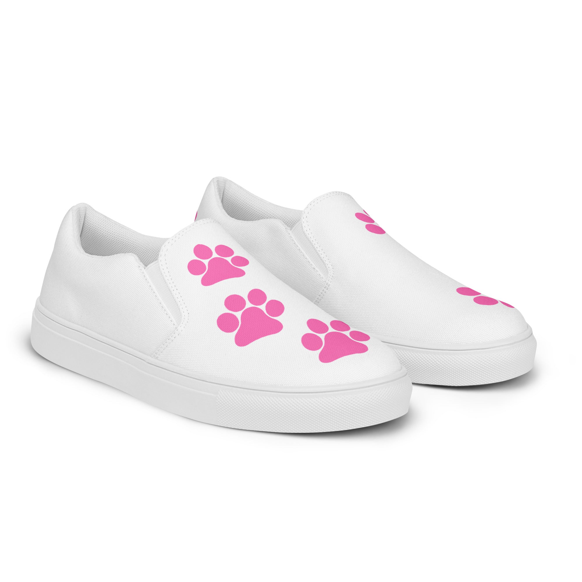 Women’s White slip-on Paw Print Shoes