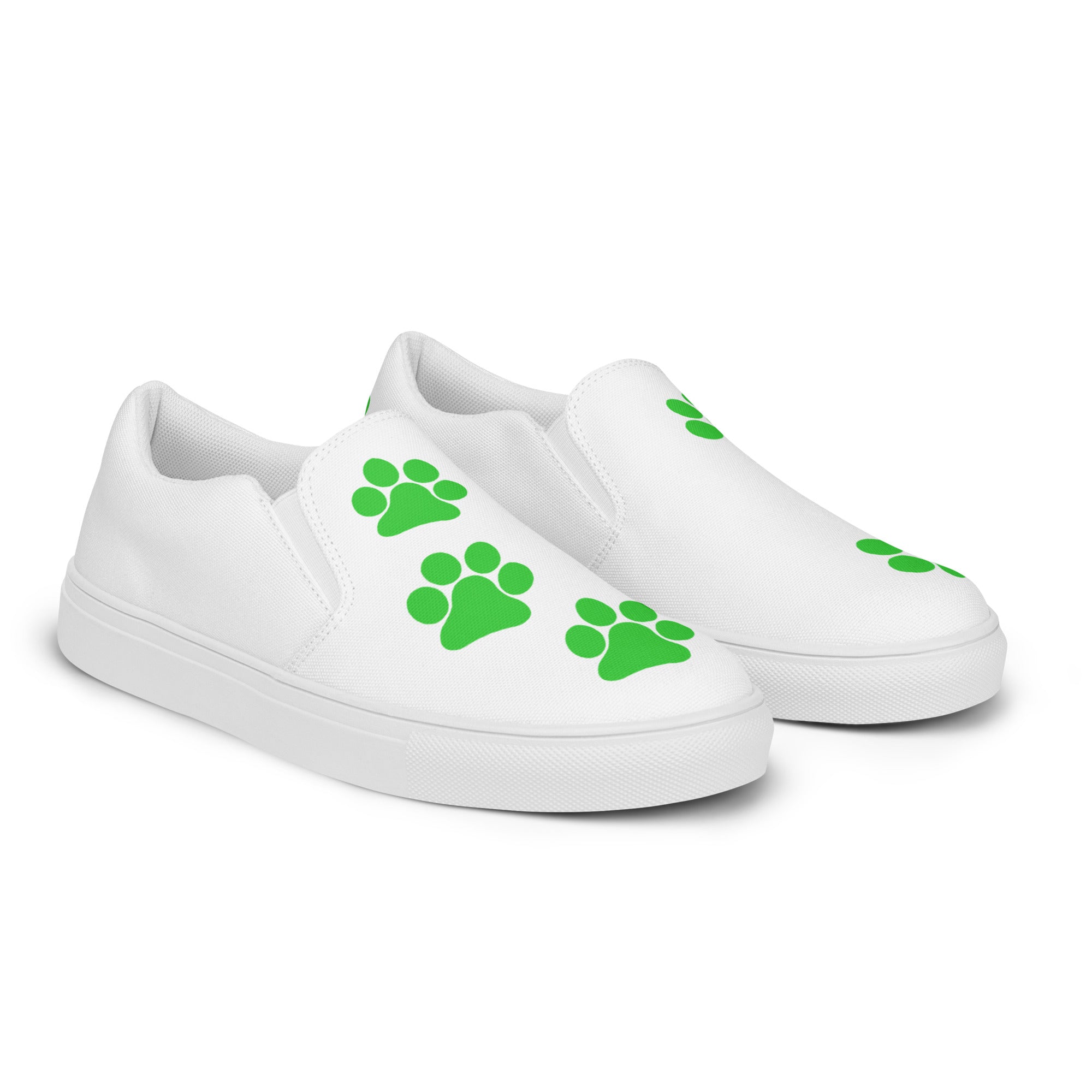 Women’s White slip-on Paw Print Shoes