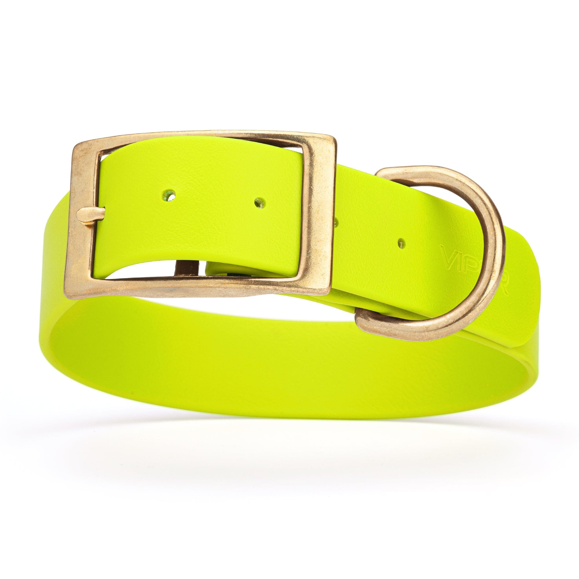 Viper Biothane Waterproof Dog Collar - Brass Hardware - 1.5in Wide - Size L (16" - 20")