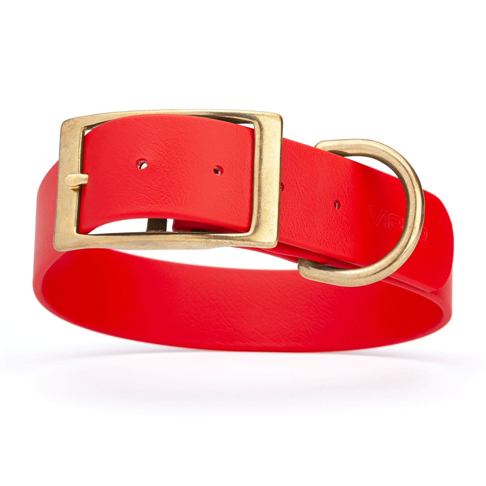 Viper Biothane Waterproof Dog Collar - Brass Hardware - 1.5in Wide - Size L (16" - 20")