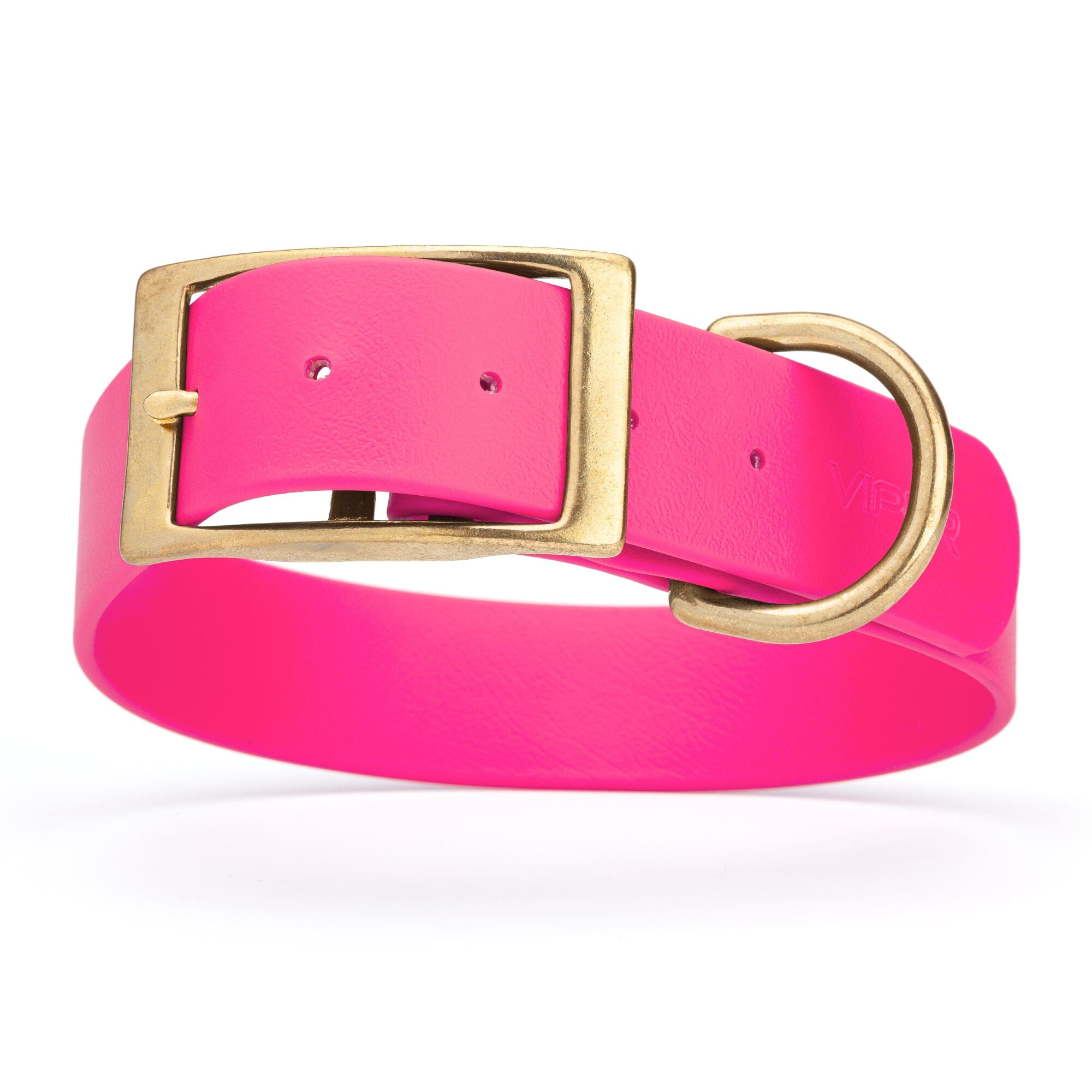 Viper Biothane Waterproof Dog Collar - Brass Hardware - 1.5in Wide - Size L (16" - 20")