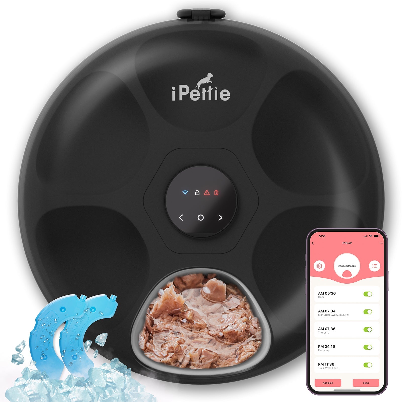 Donut Frost 6 Meal Cordless Automatic Pet Feeder