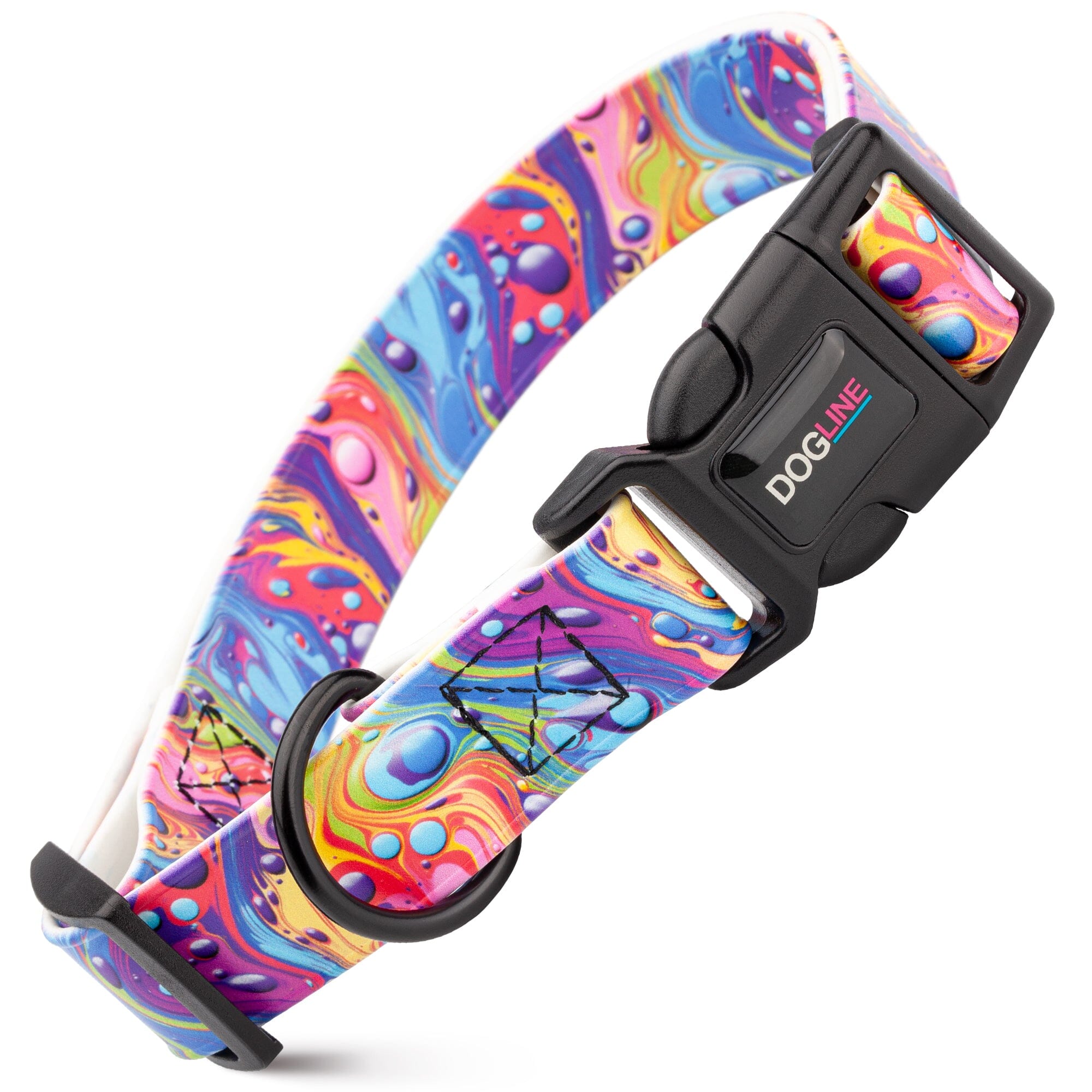 Dogline 3/4" Biothane Full Color Design Printed Dog Collar with Quick Release Buckle