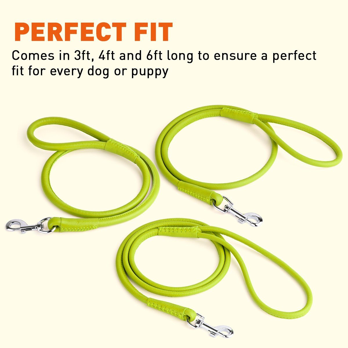 Soft Leather Round Dog Lead