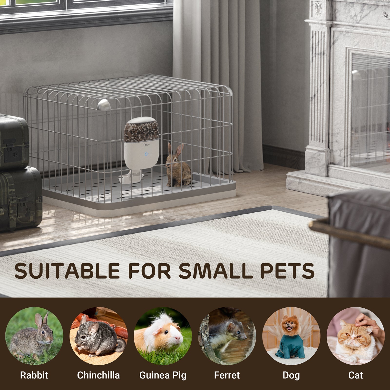 Hanging Pet Feeder for Rabbits, Cats, Dogs & Hamsters, WIFI Version, 1.8L