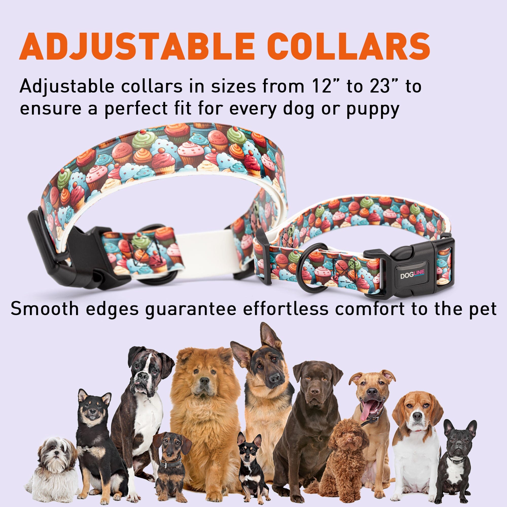 Dogline 3/4" Biothane Full Color Design Printed Dog Collar with Quick Release Buckle