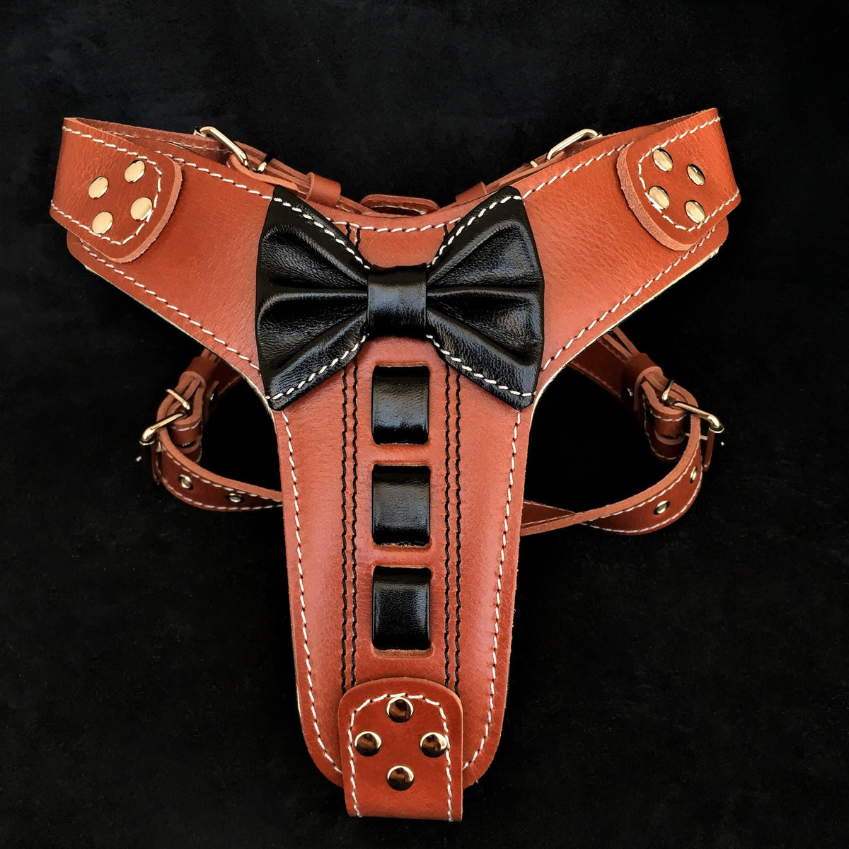 bestia dog gear Bestia ''Bowtie'' leather harness