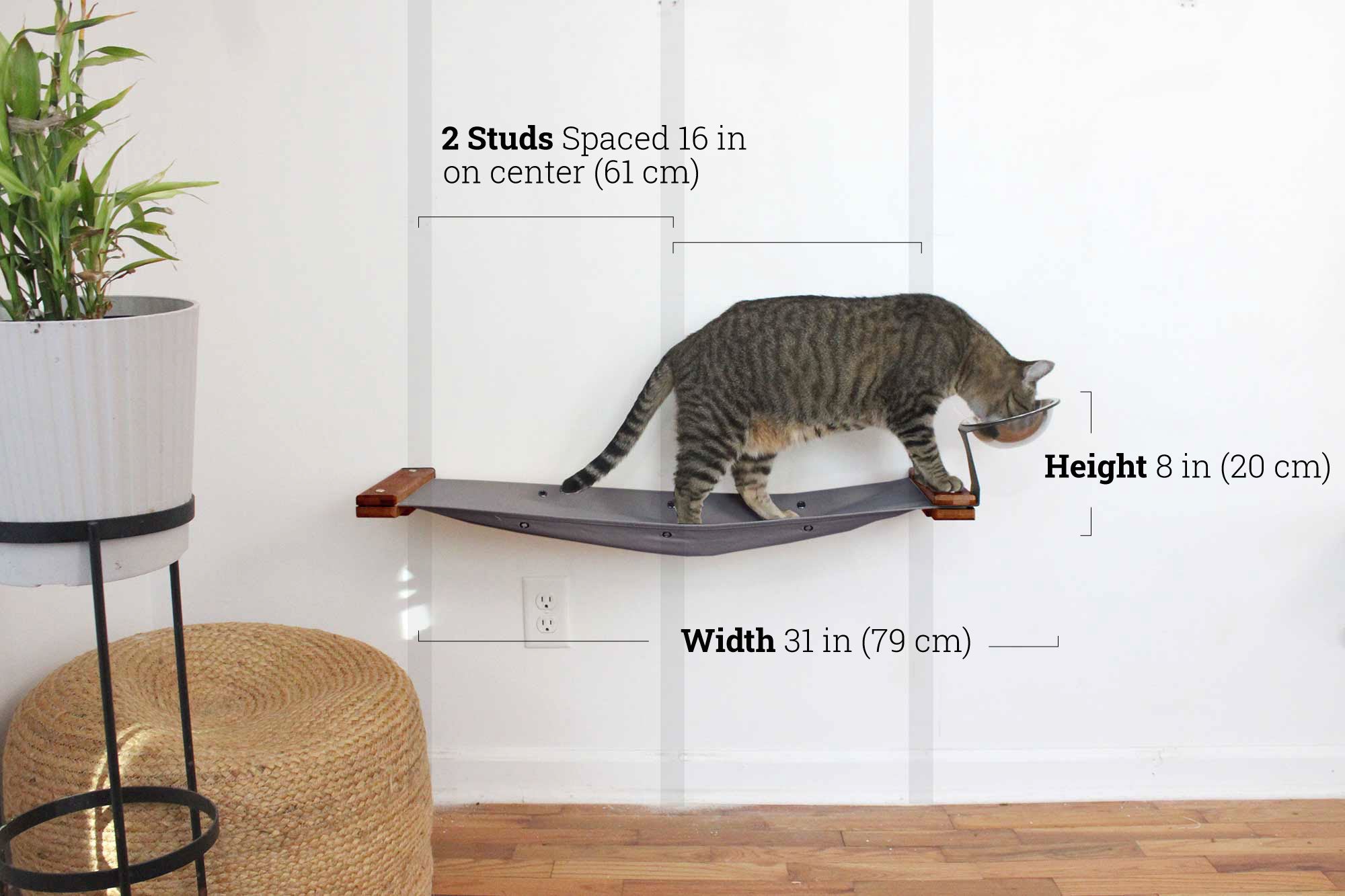 Wall Feeder Cat Hammock : Raised Cat Feeder - by Catastrophic Creations