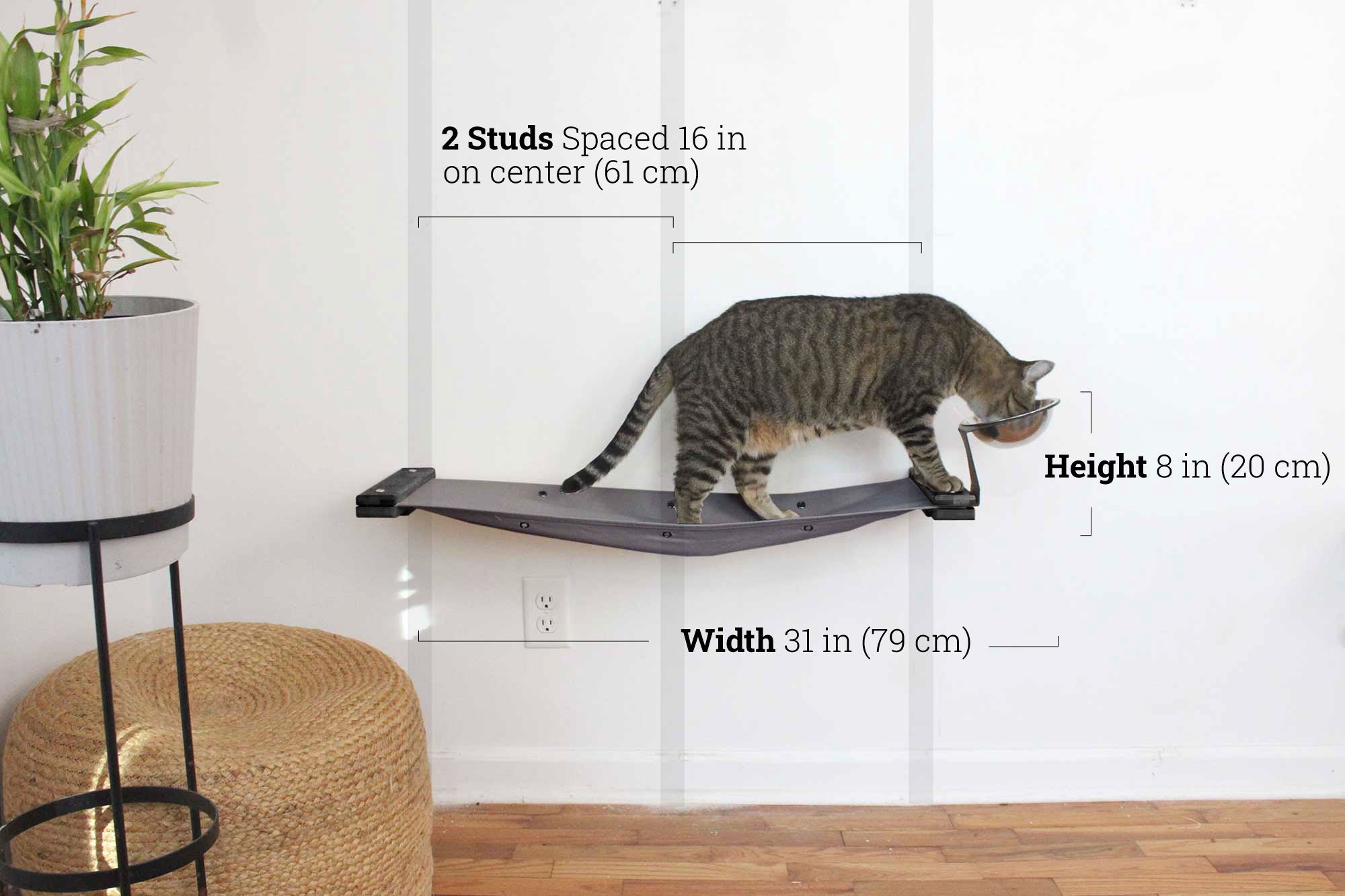 Wall Feeder Cat Hammock : Raised Cat Feeder - by Catastrophic Creations
